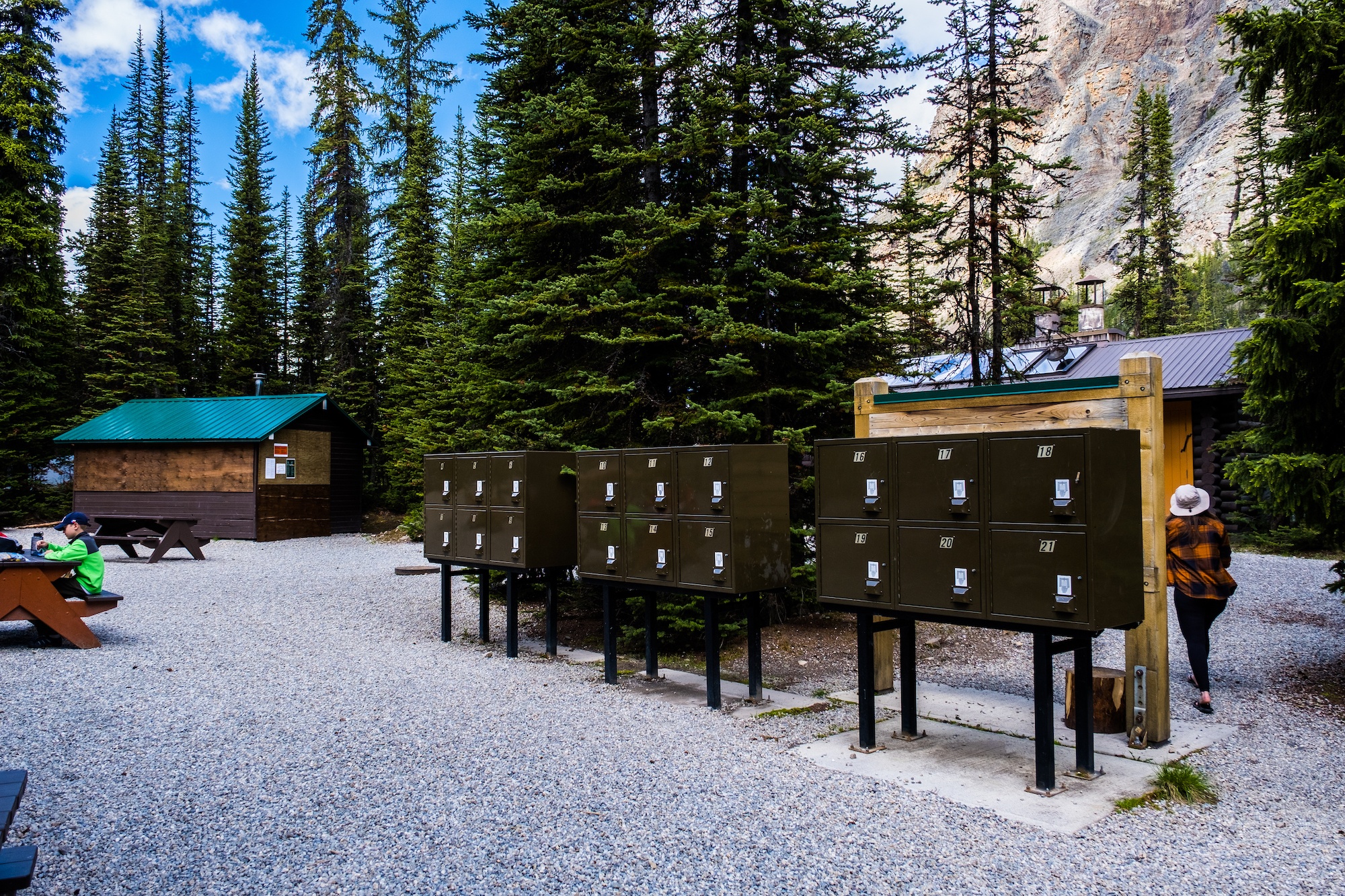 Food Lockers At A Campsite In Banff