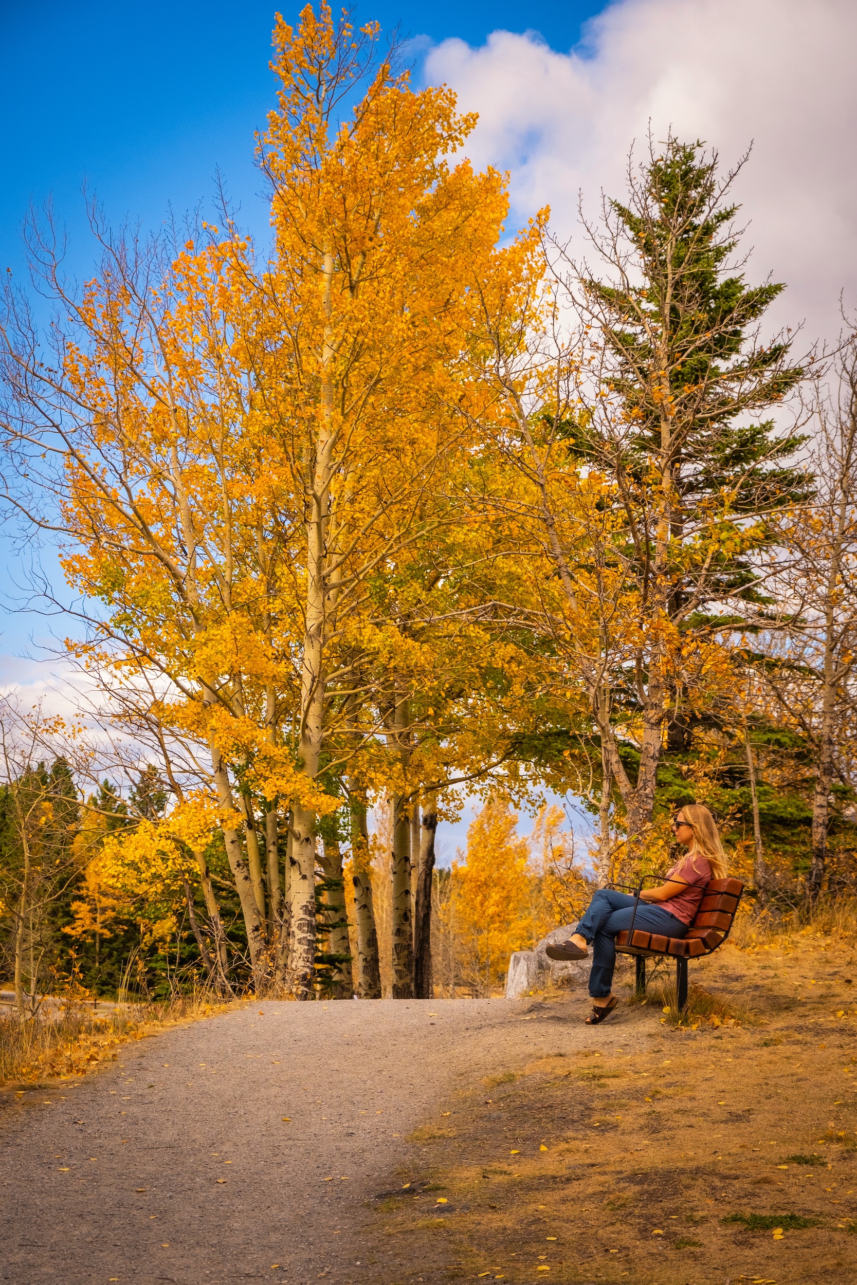 quarry lake in fall