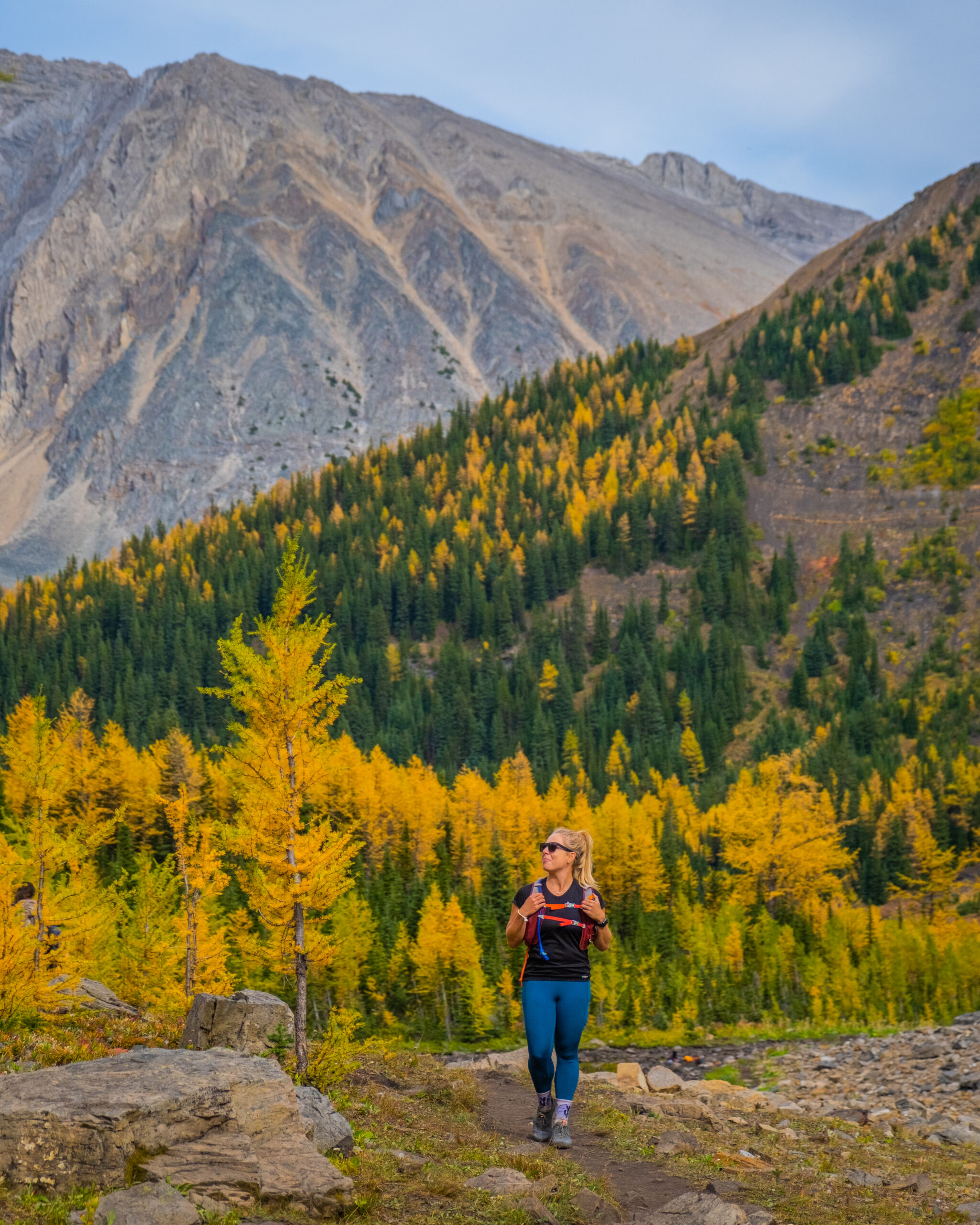 natasha hiking on the pocaterra ridge trail