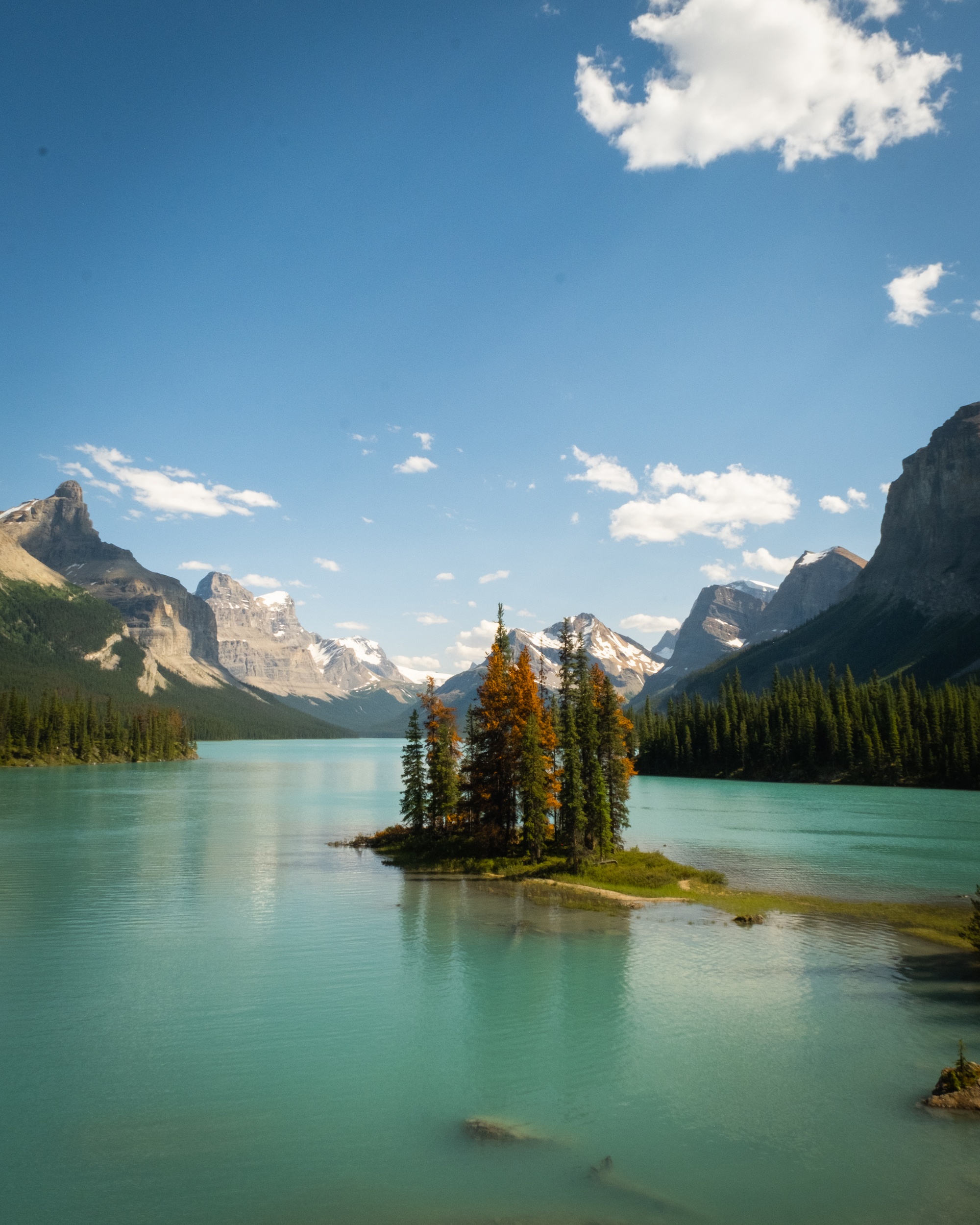 Spirit Island in Maligne Lake Can Be Accessed By Canoe from a backcountry campground