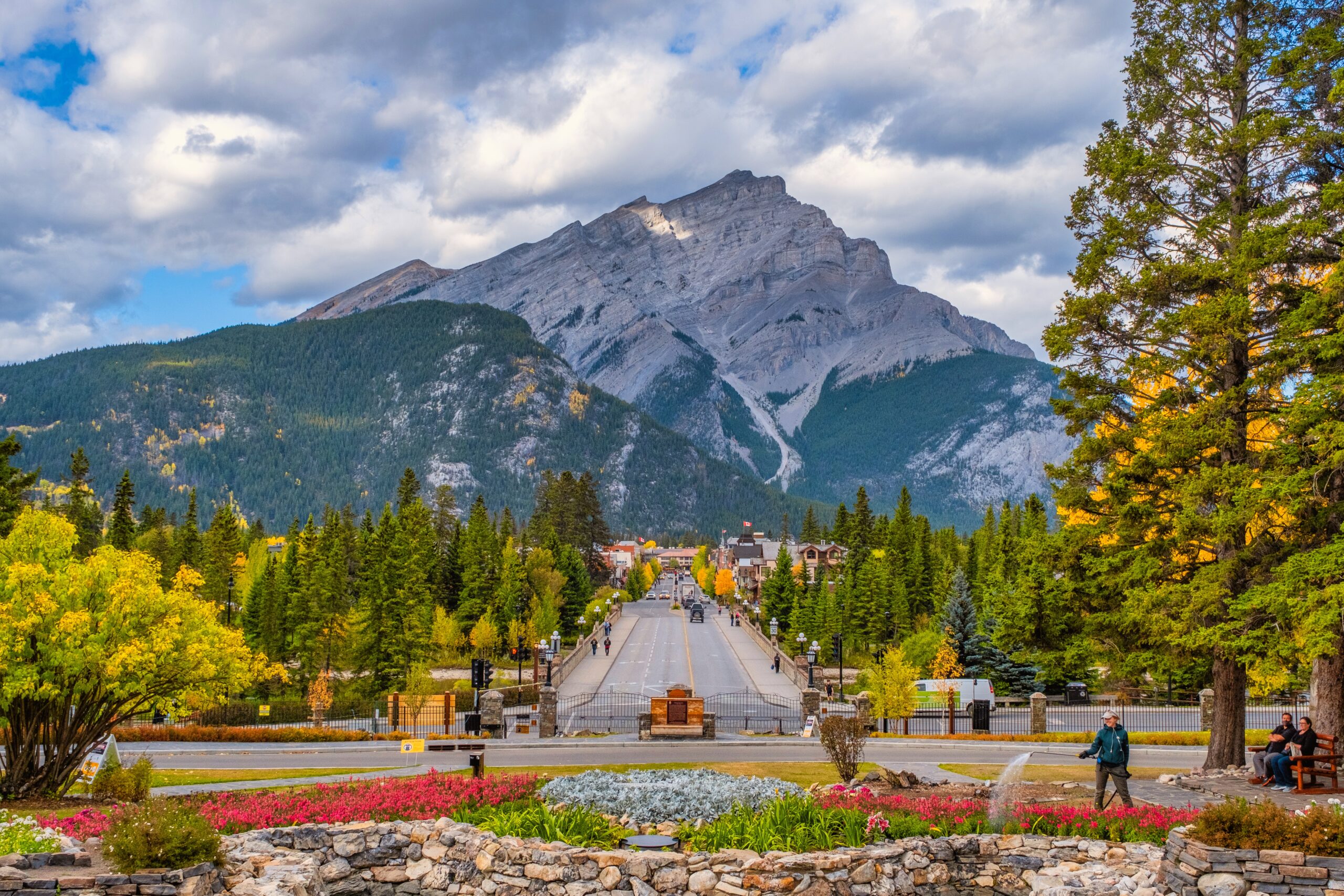 A Photograph Down Banff Ave From Cascade Gardens In September