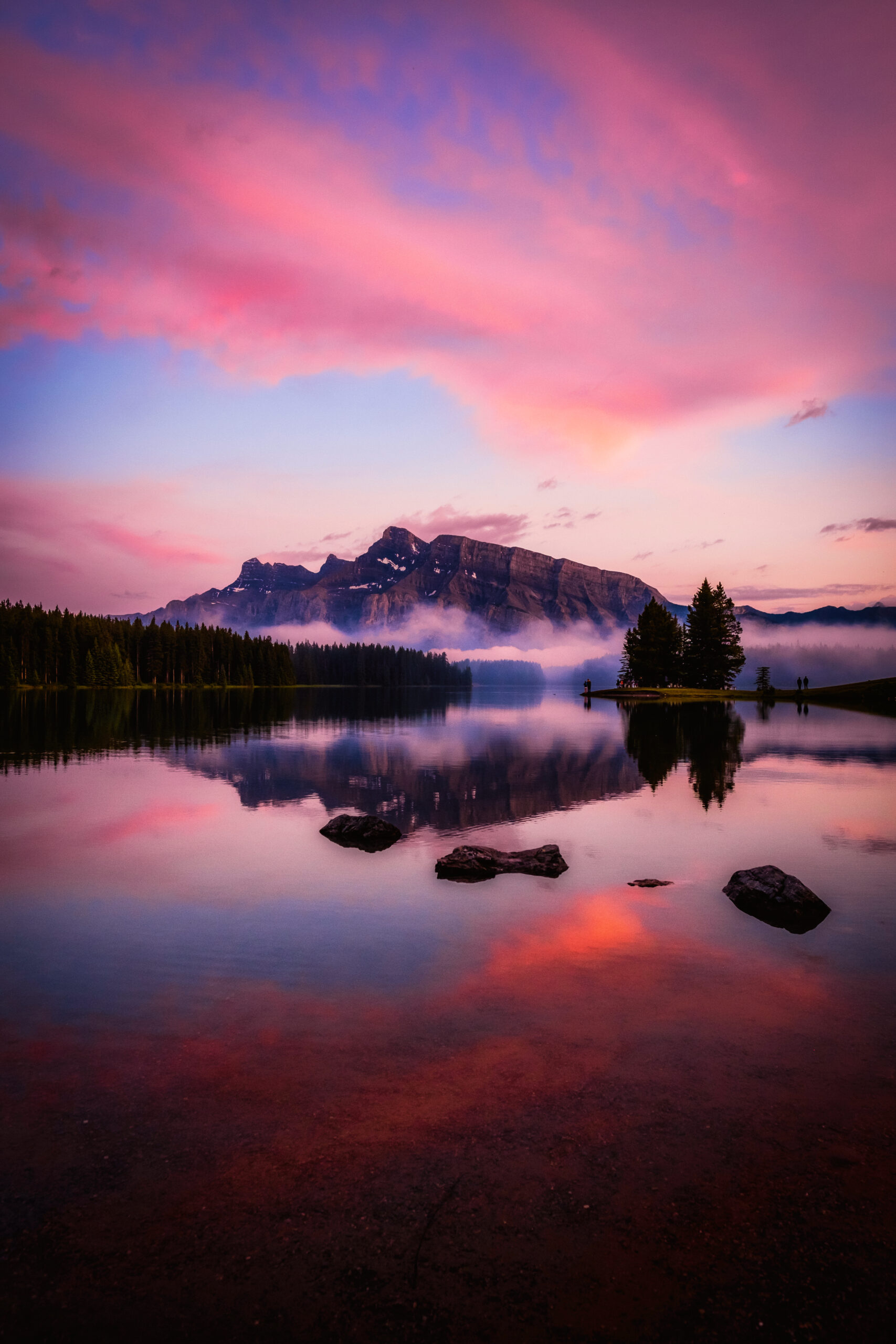 Two Jack Lake At Sunset