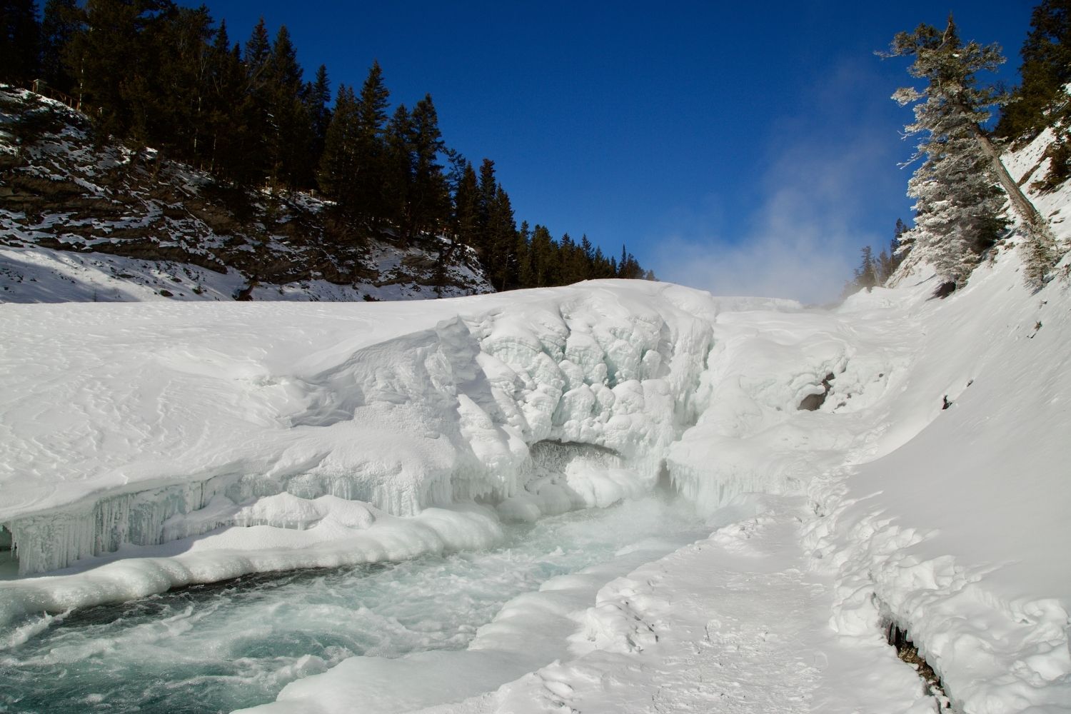 bow falls in winter