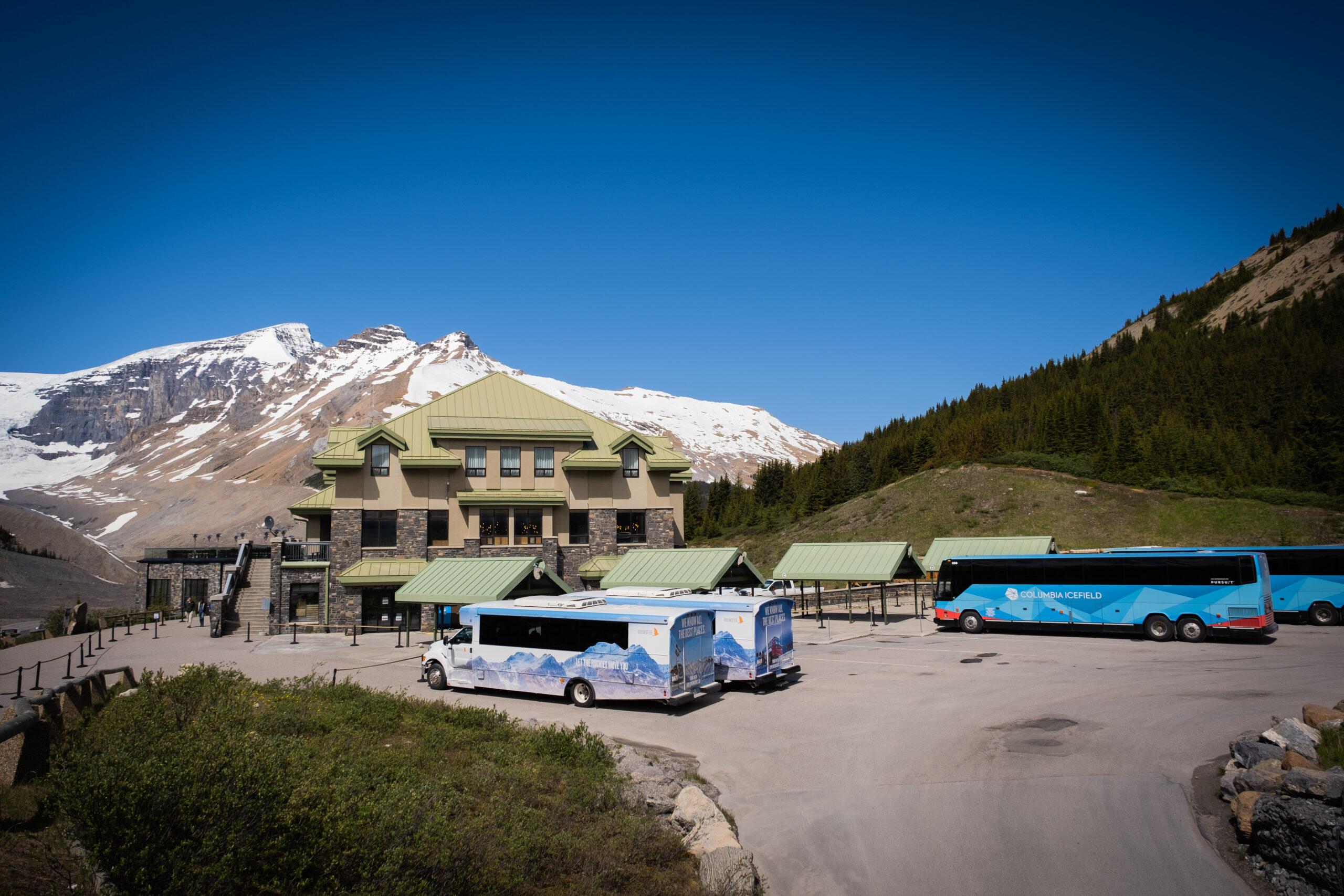 The base of the Columbia Icefields Discovery Center