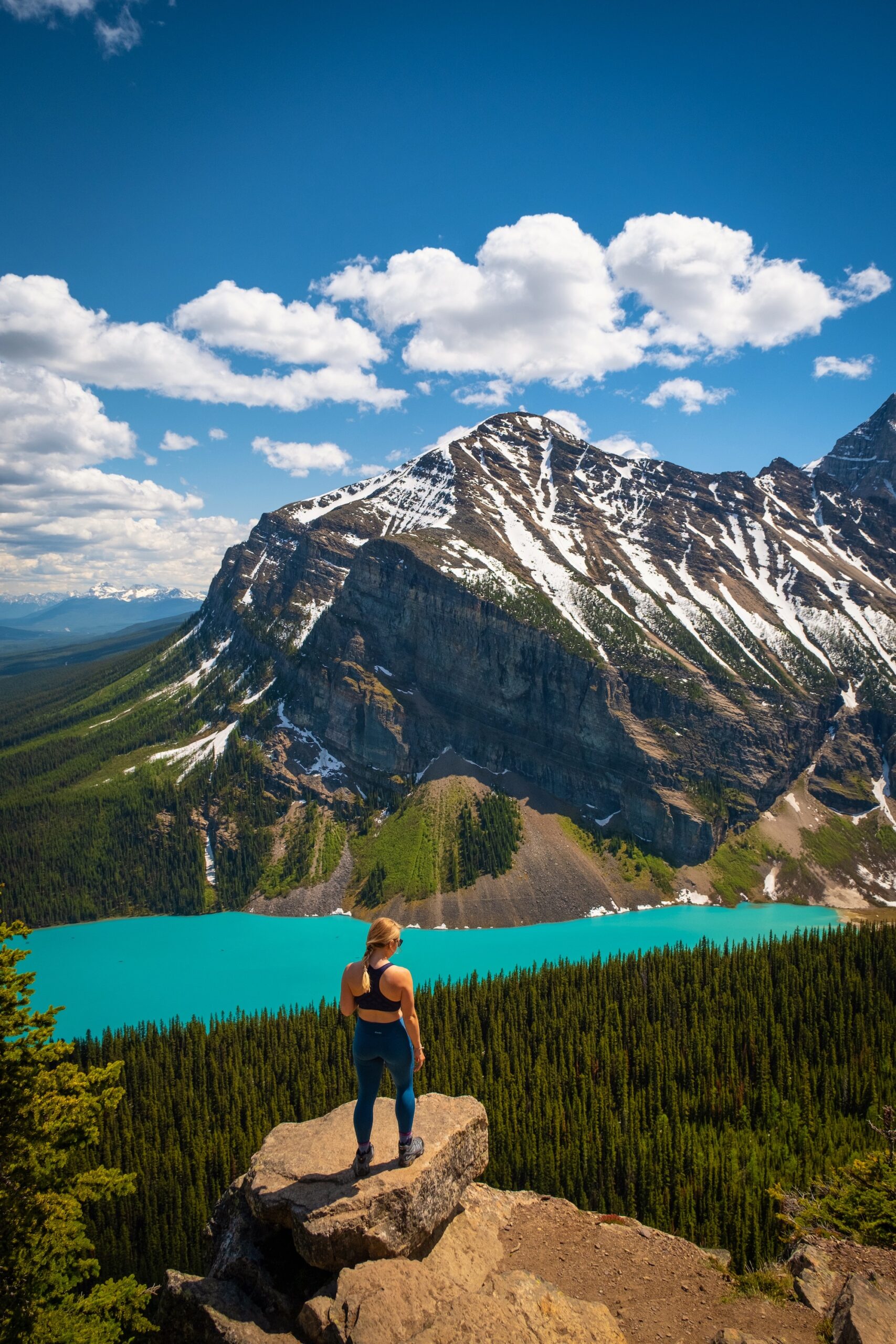 view from little beehive around lake louise