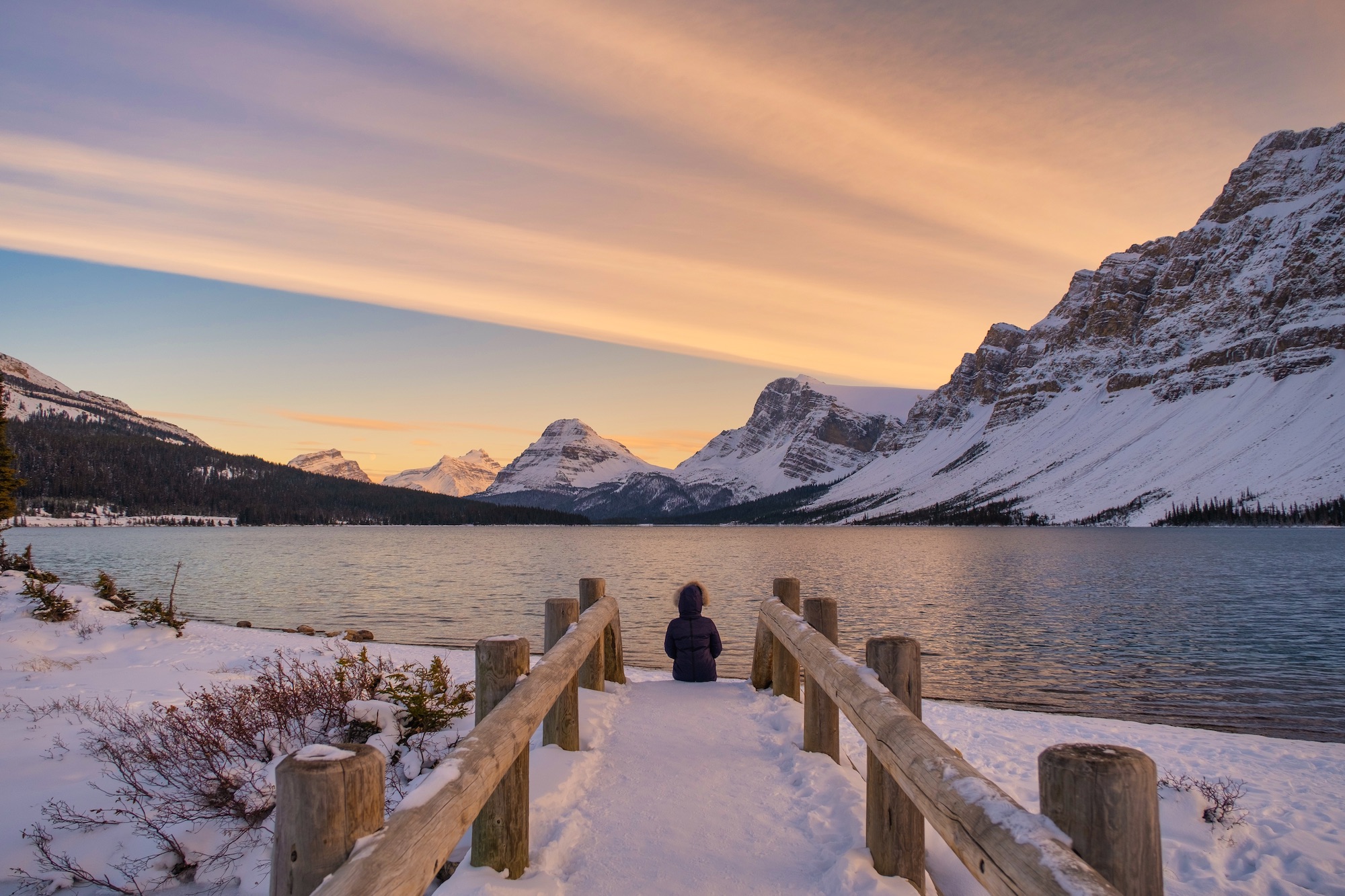 Bow Lake in winter