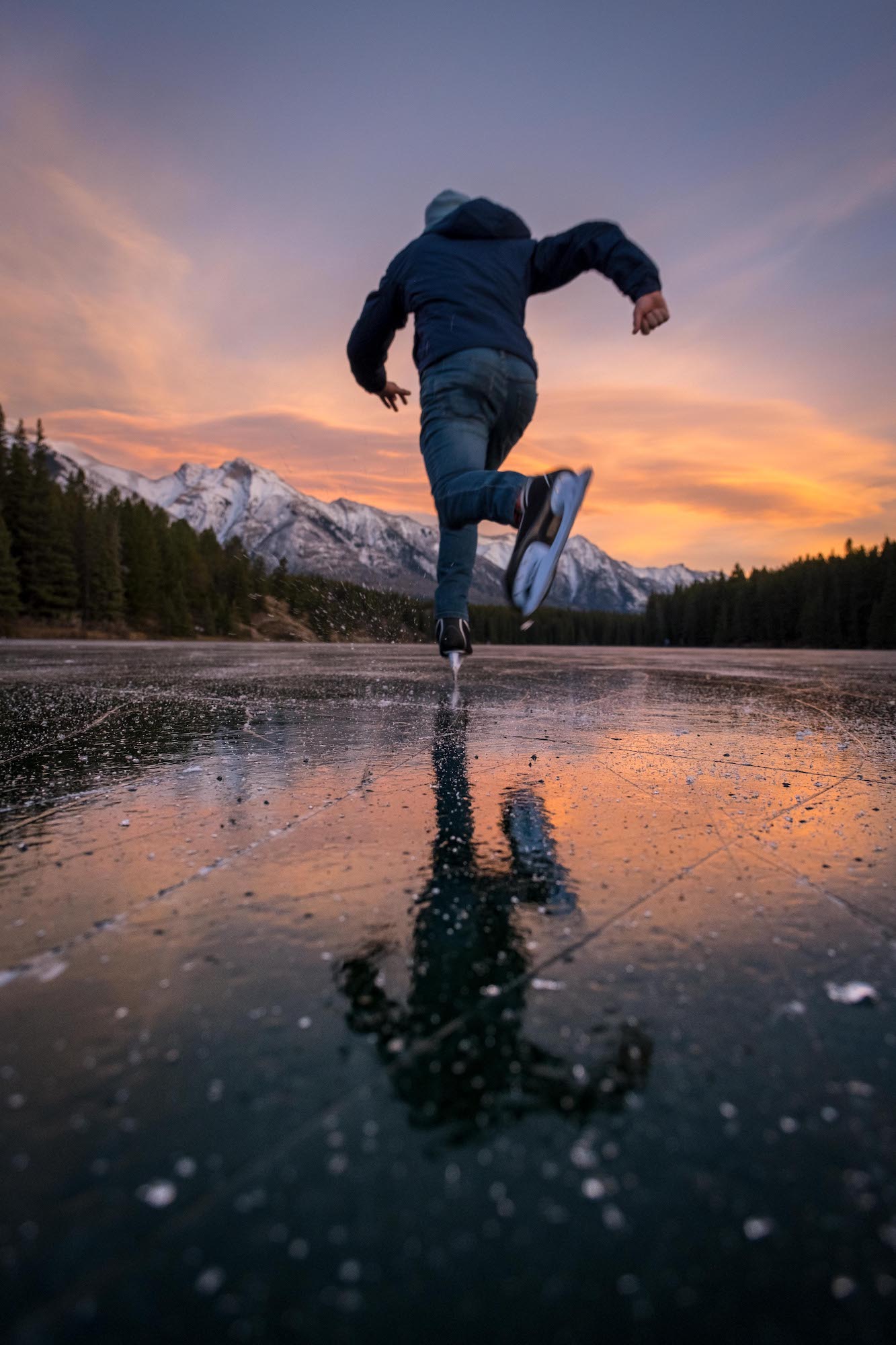 Cameron Ice Skating On A Frozen Johnson Lake