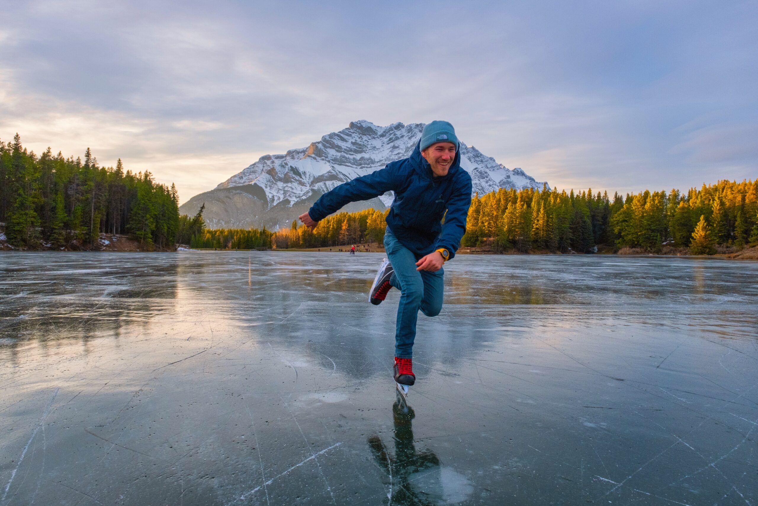 ice skating in banff