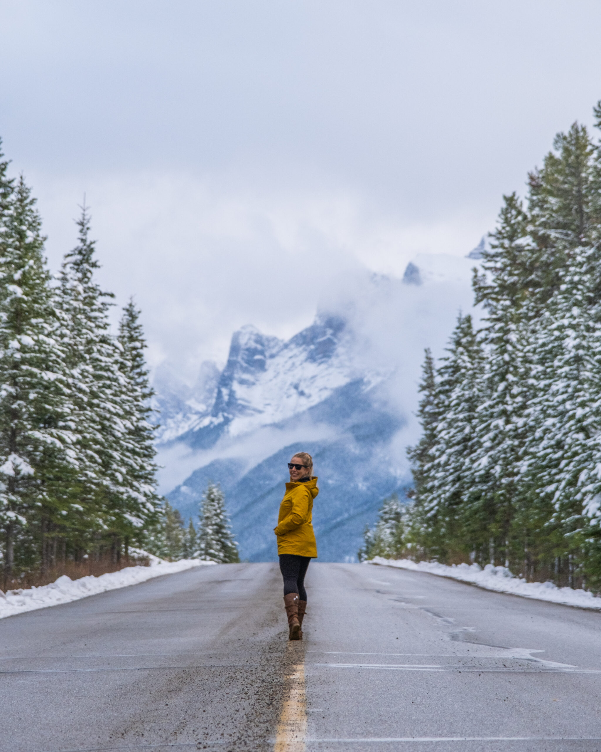 Natasha Stands On The Road To Johnson Lake