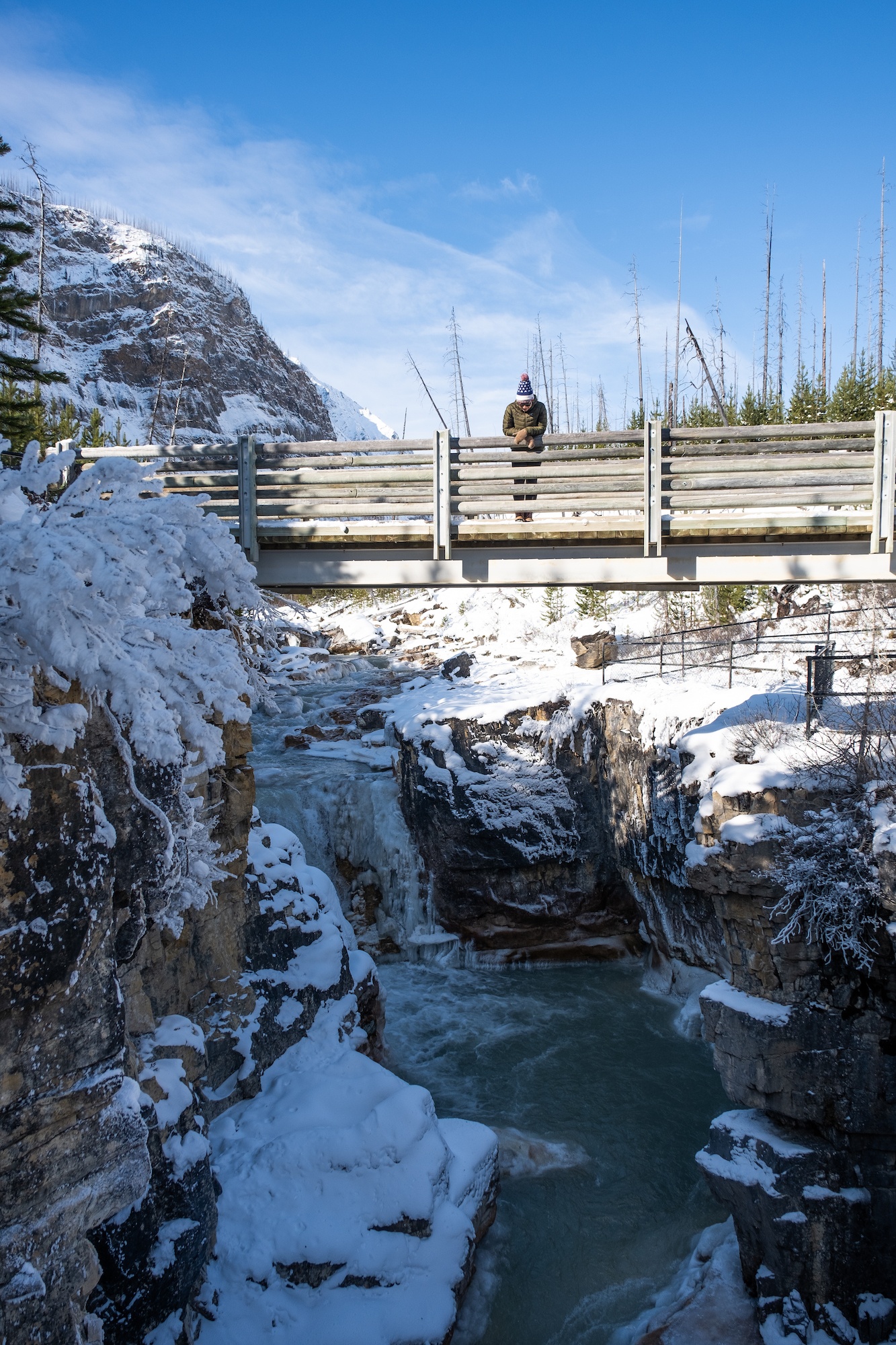 Marble Canyon in Kootenay in winter