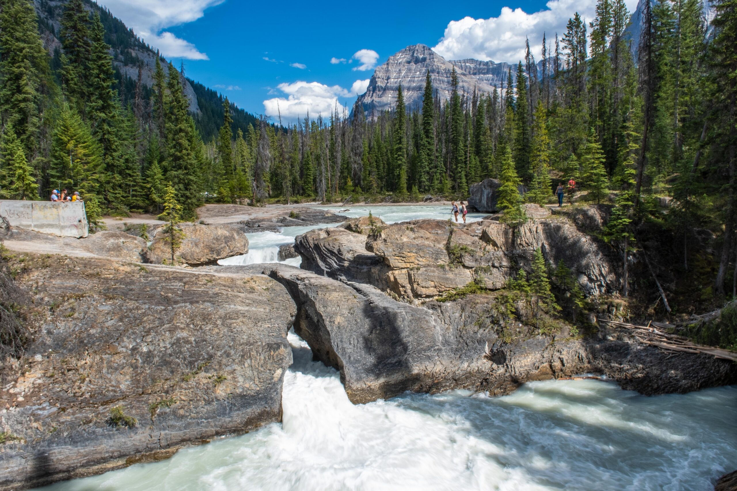 The Natural Bridge In Yoho National Park On A Summer Day