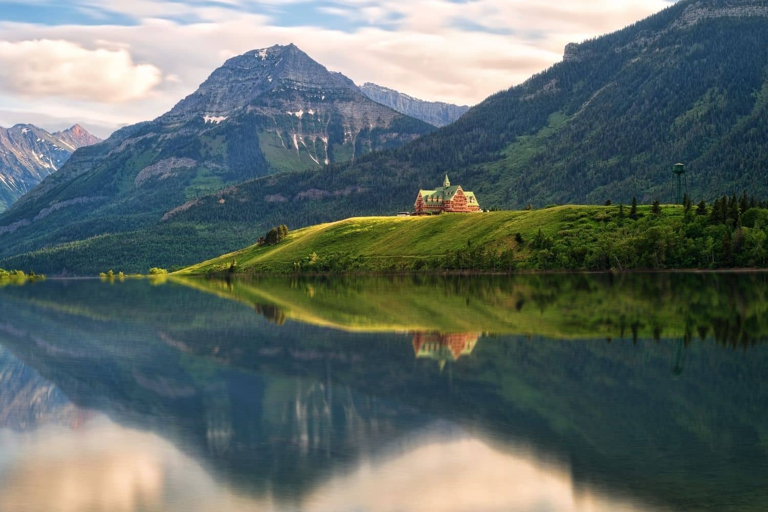 Waterton Lakes National Park At Sunset In Canada Stock Photo - Image Of...