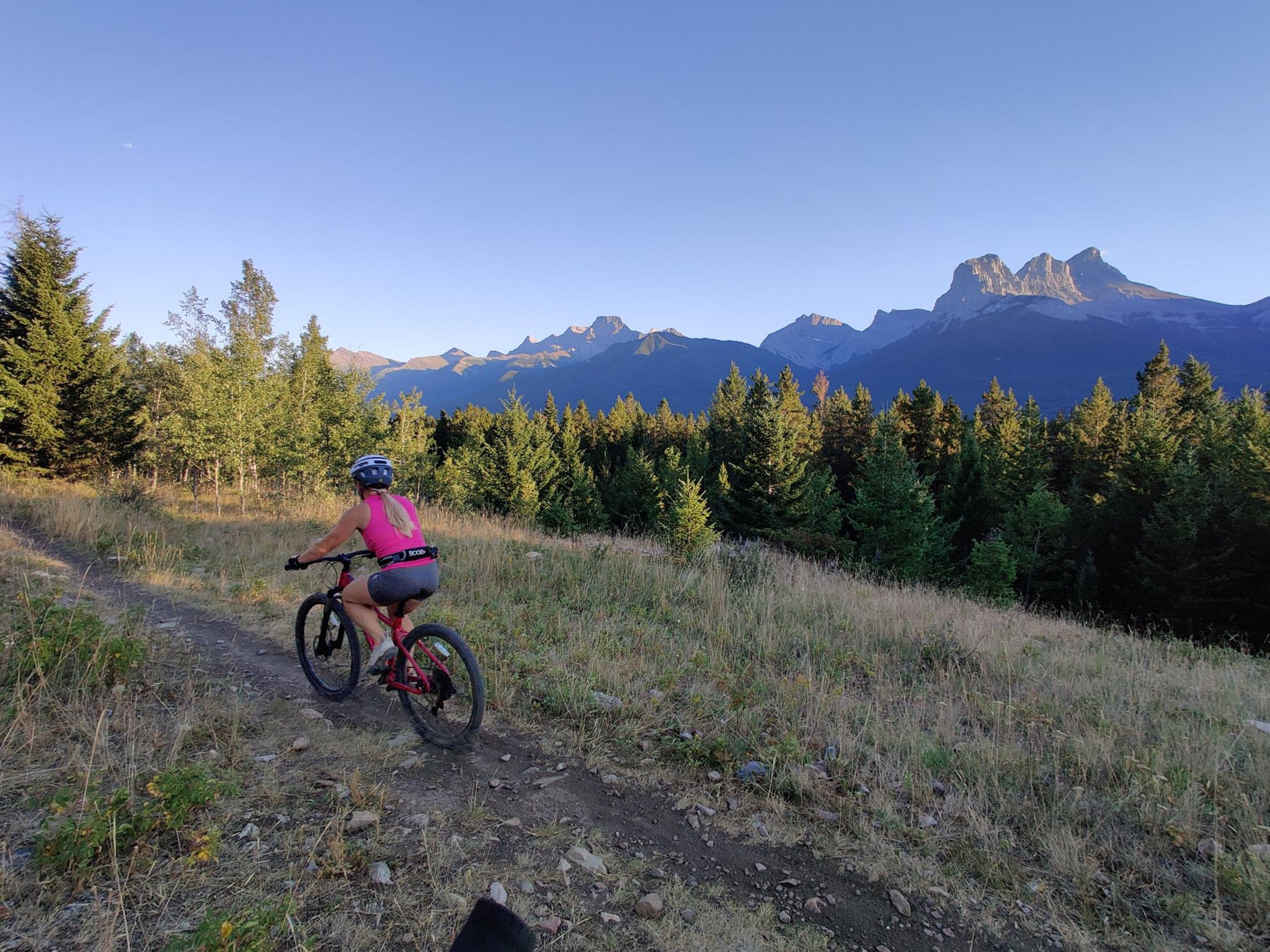 Mountain Bike On Horsehose Loop With View of Three Sisters