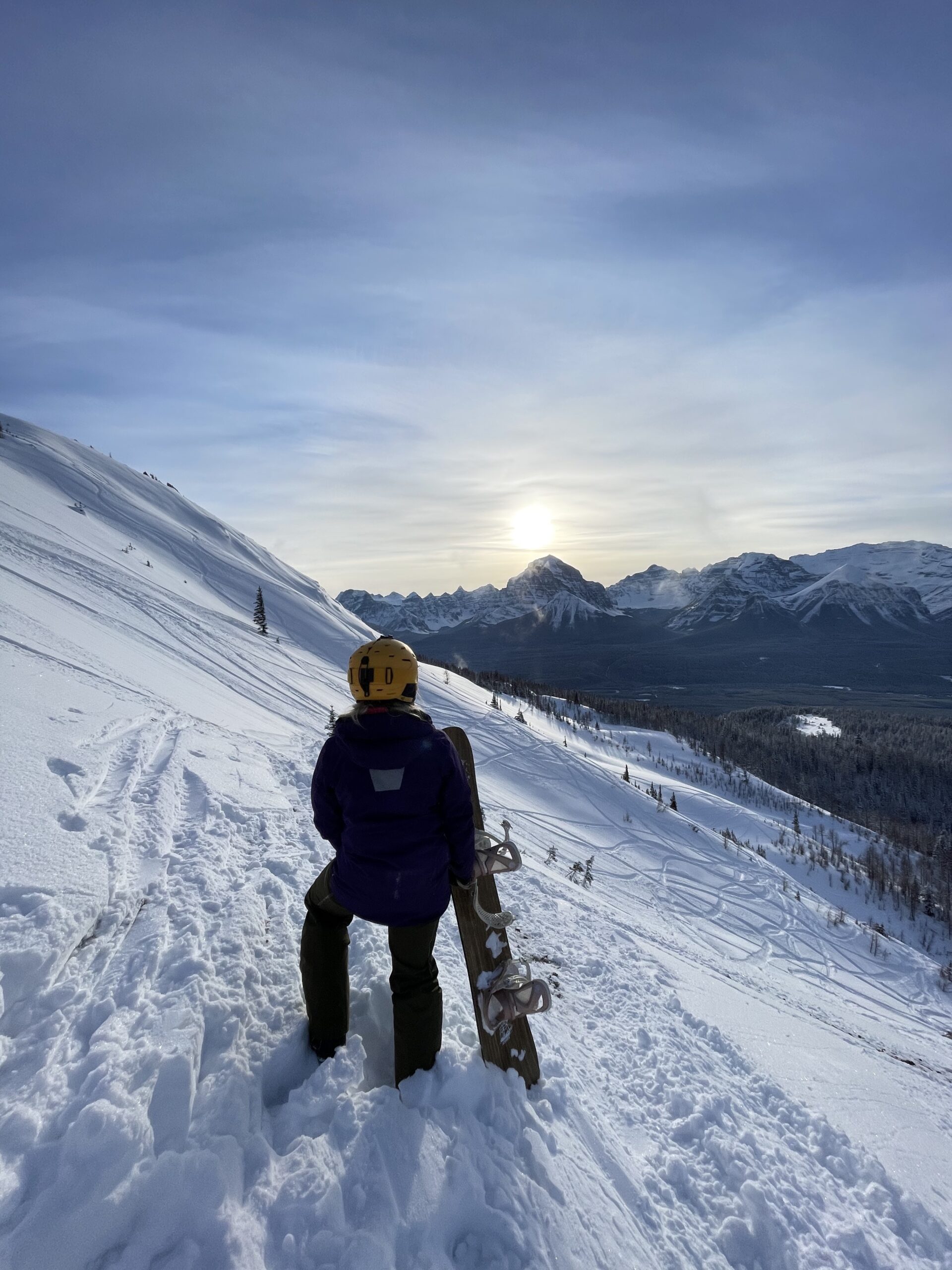 Natasha Looking out Temple Mountain From Lake Lousie Ski Resort