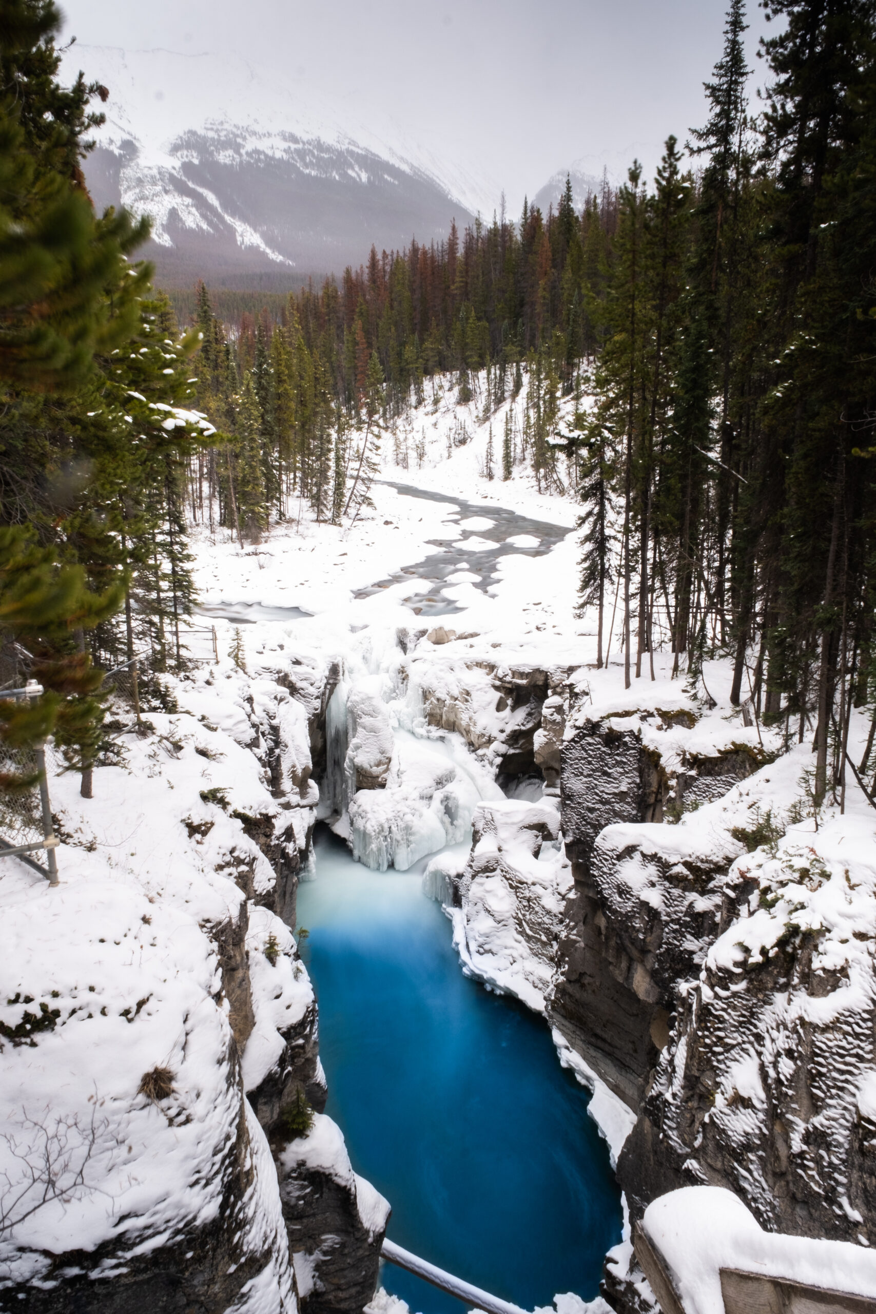 Jasper in winter - sunwapta falls in winter