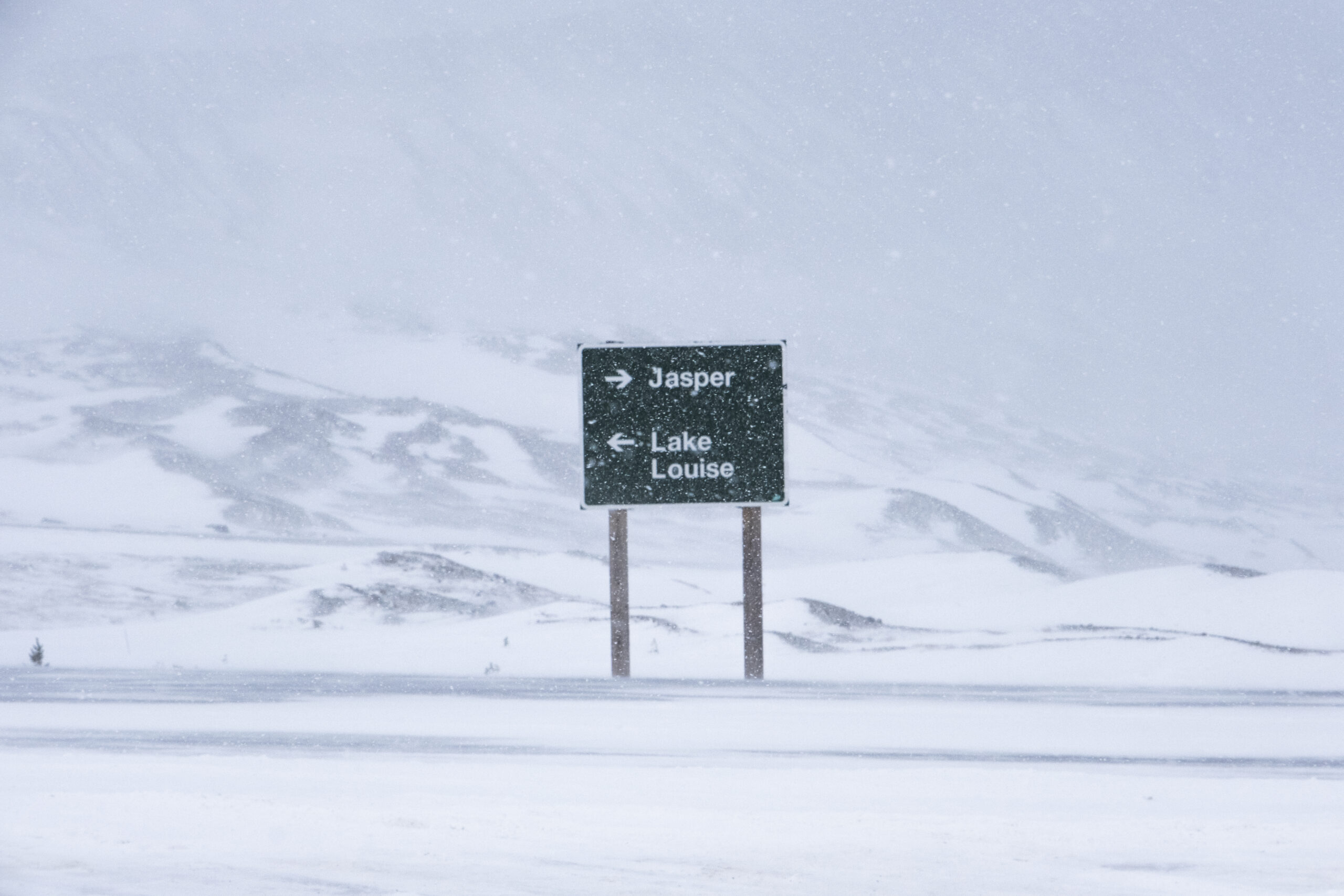 driving in banff in the winter