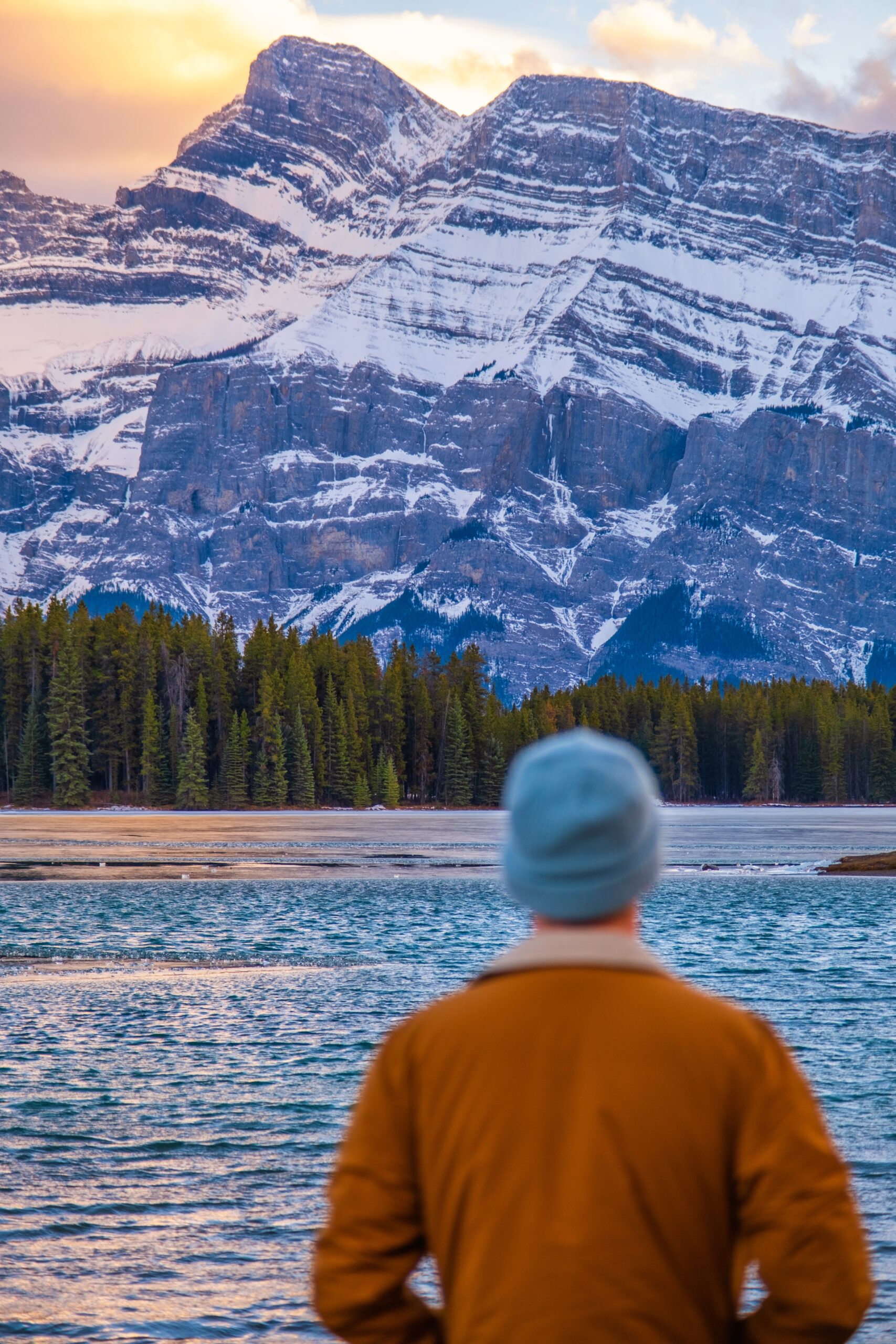 Cameron Standing Along Two Jack Lake