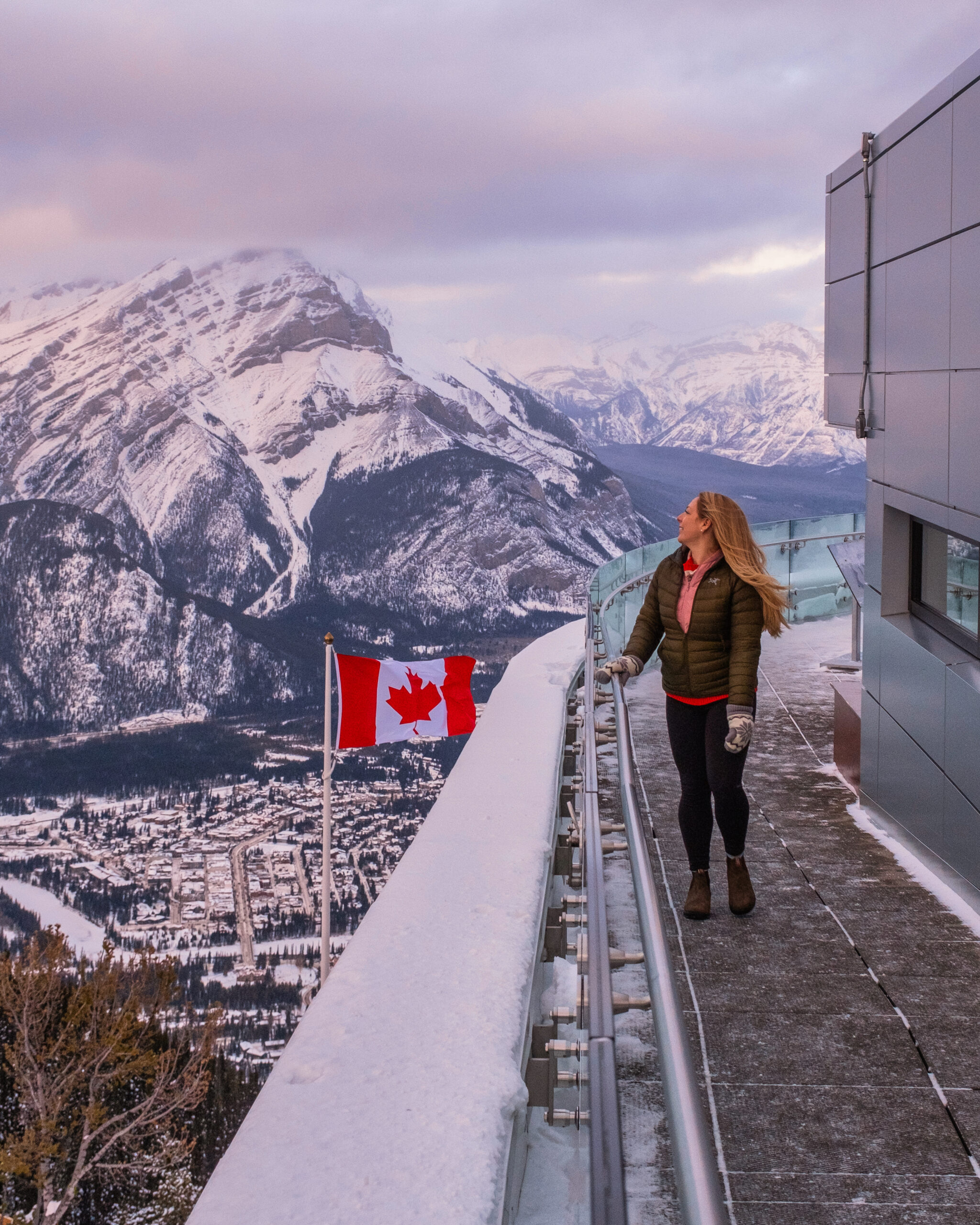 Enjoying the Banff Gondola on New Years Eve