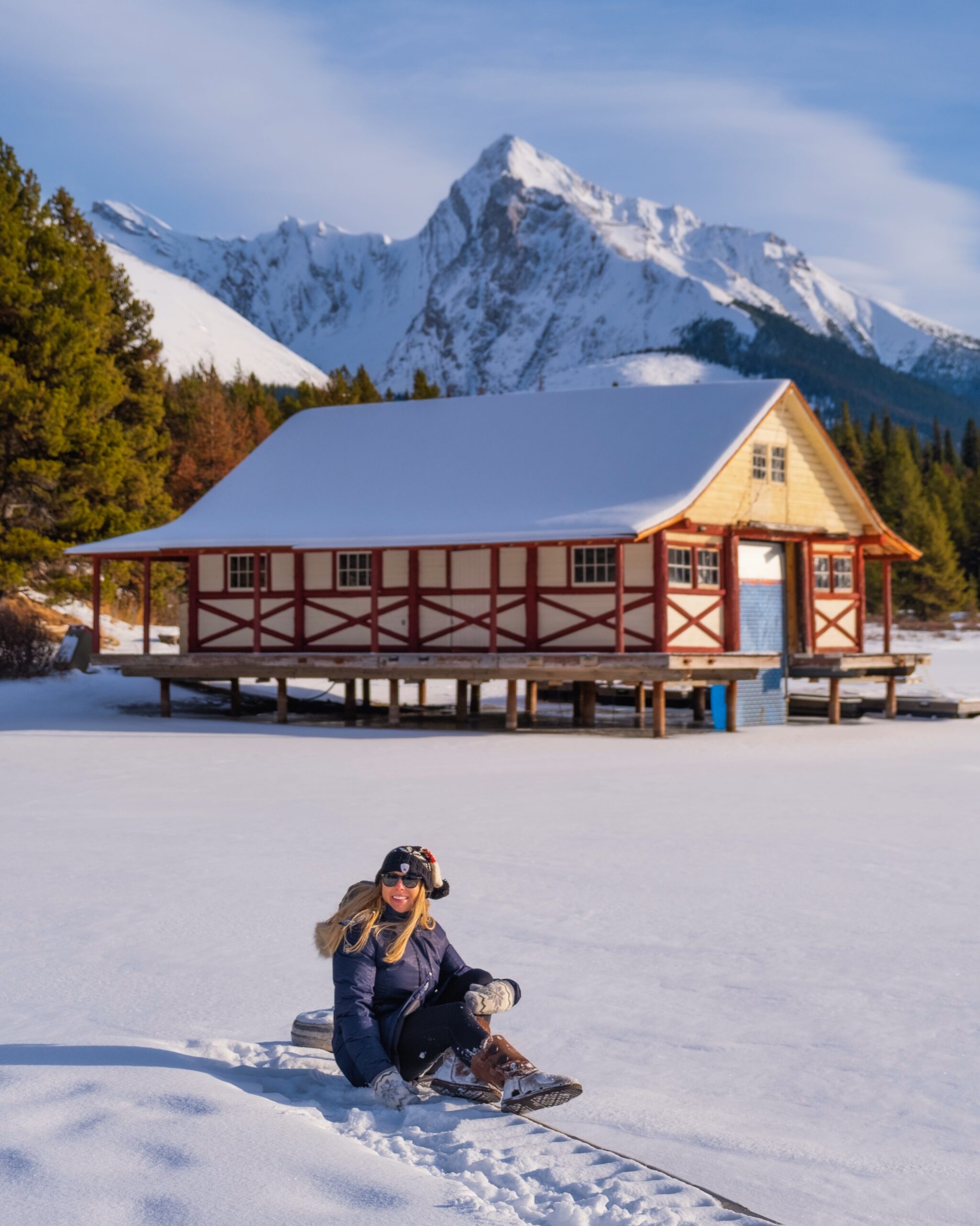 Maligne Lake in Winter