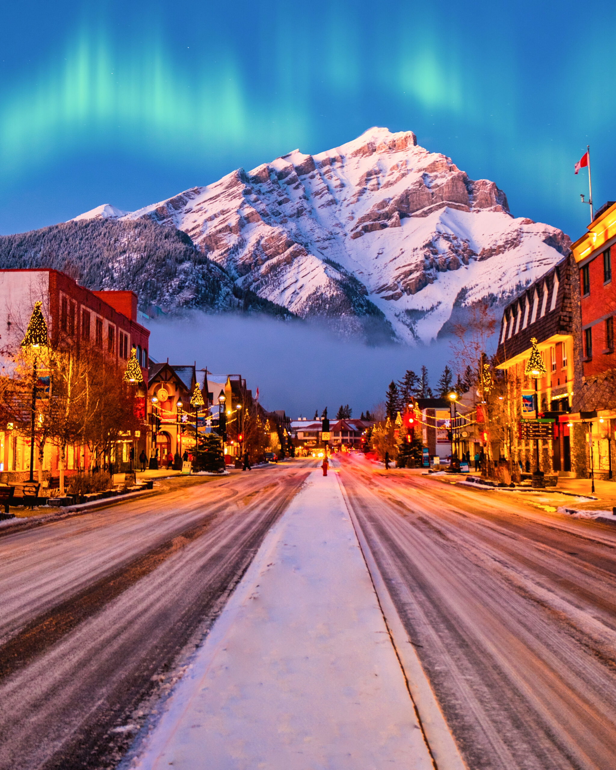 Town of Banff Northern Lights
