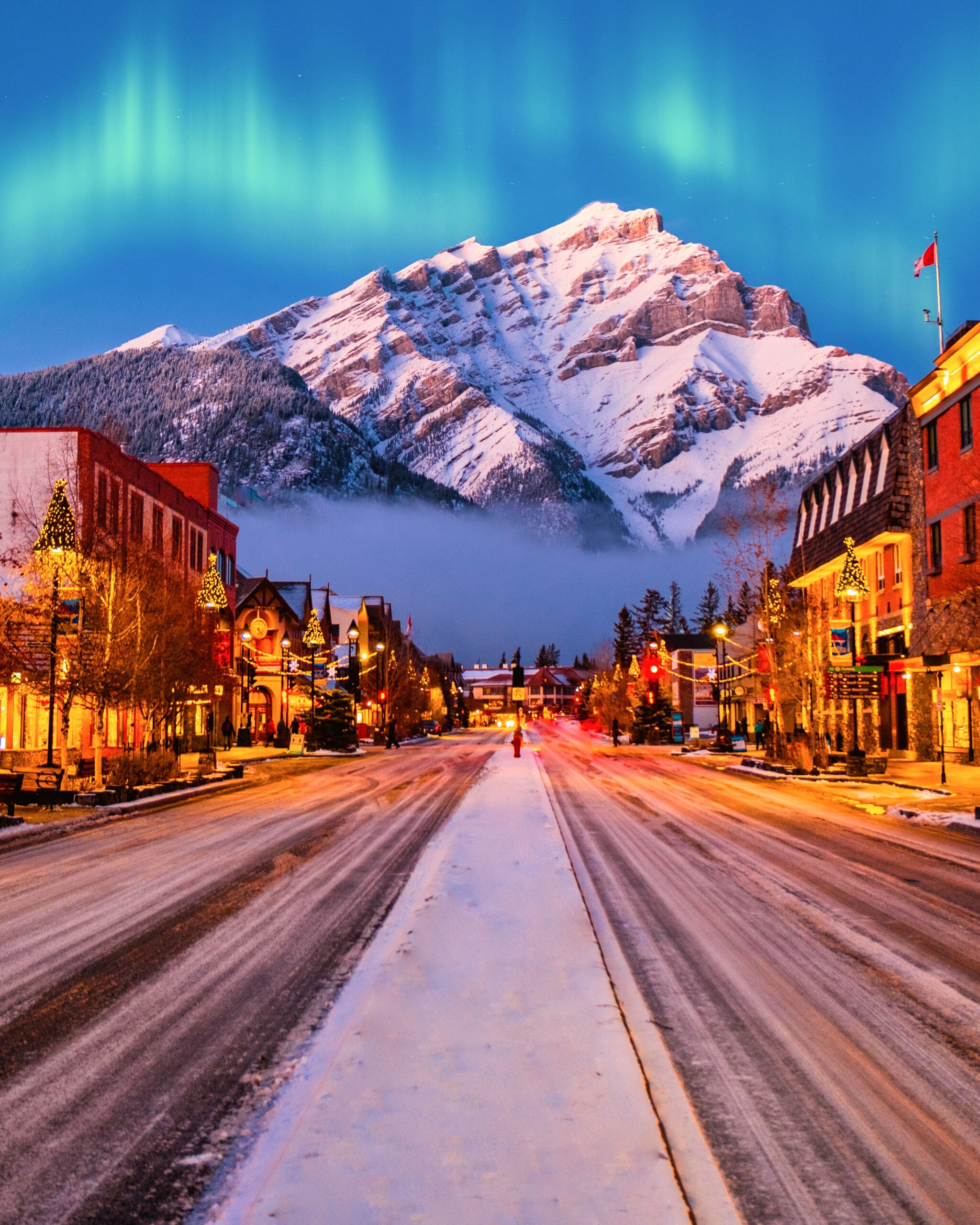 northern lights in banff