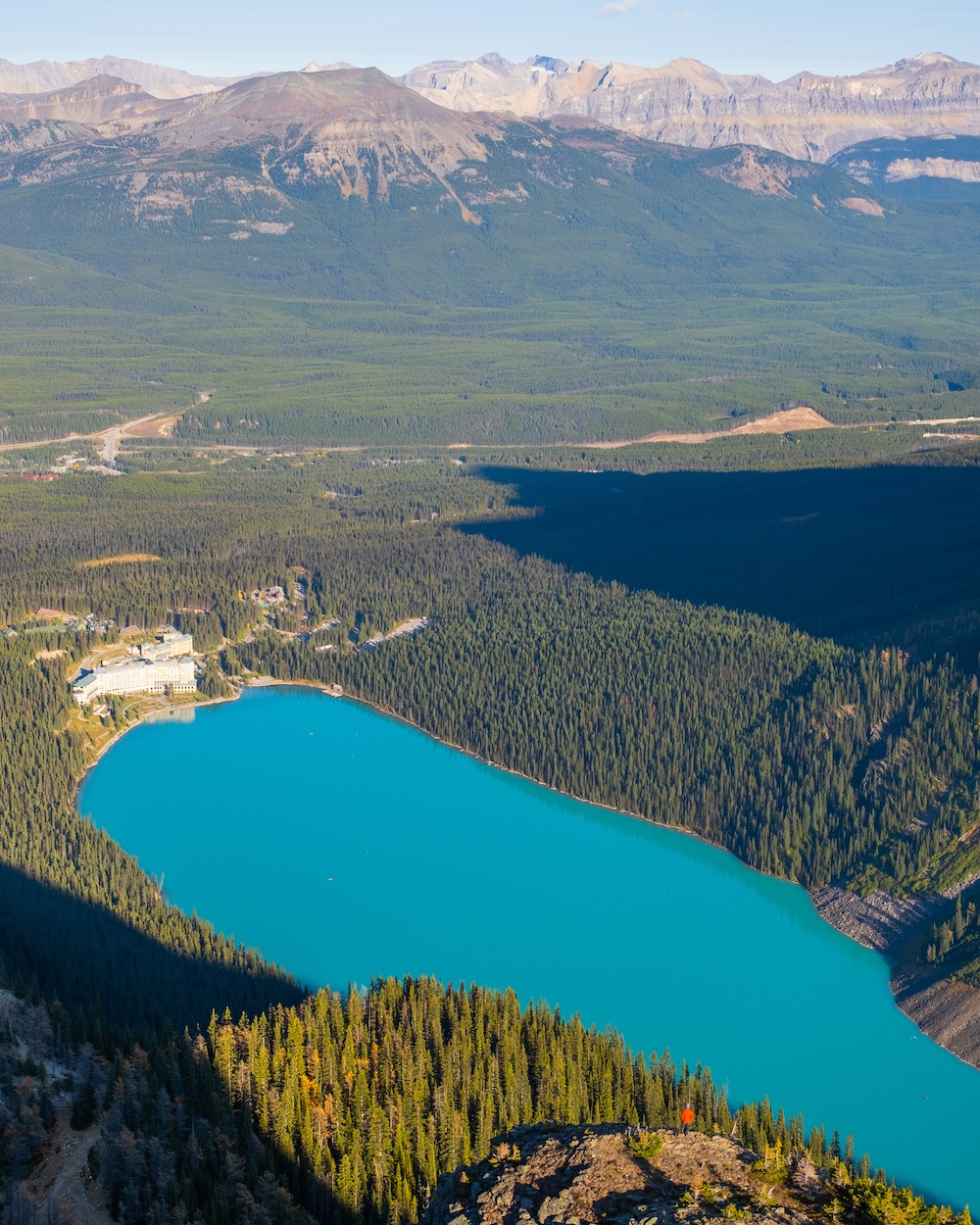 looking down toward lake louise