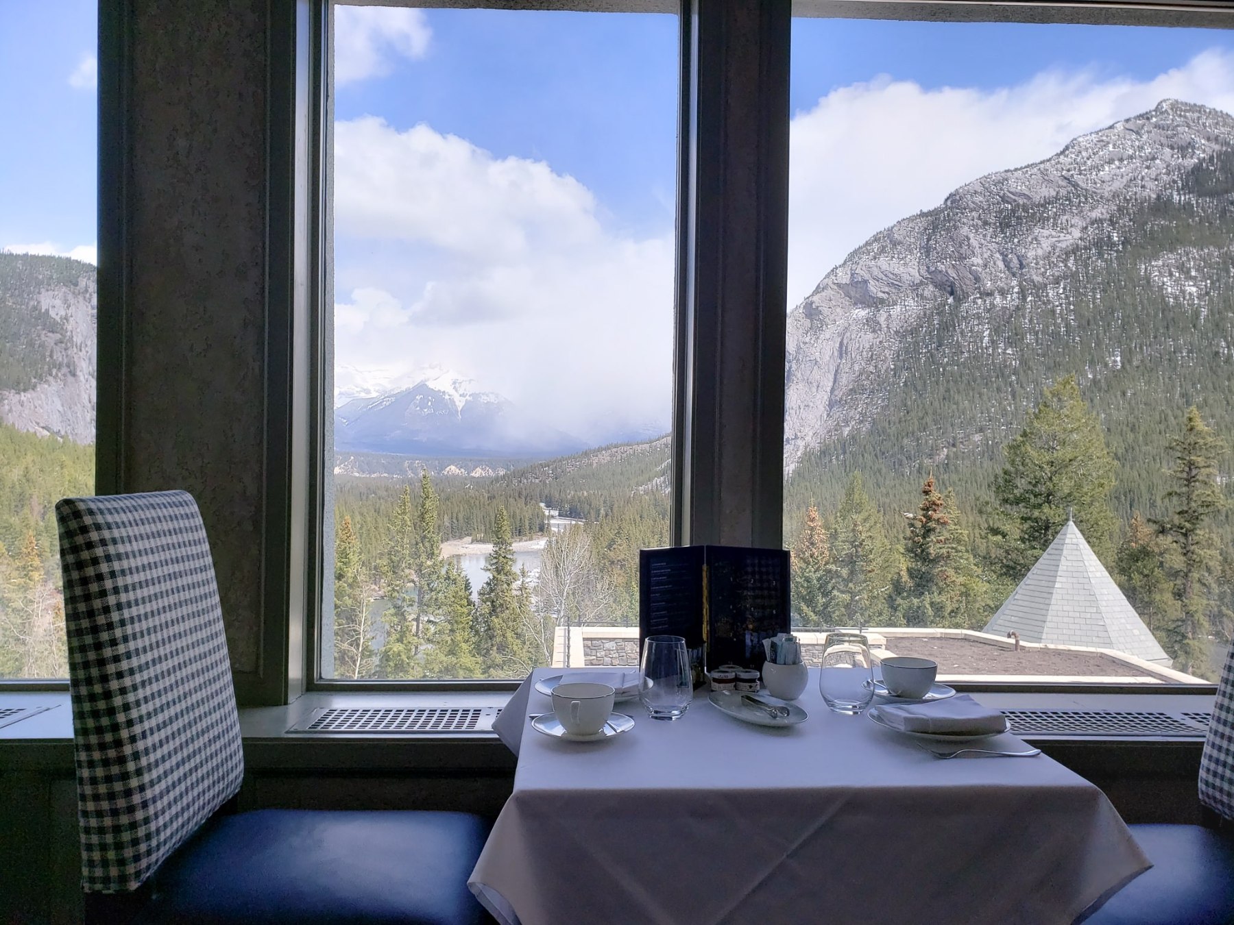 view from the Rundle Lounge, Fairmont Banff Springs