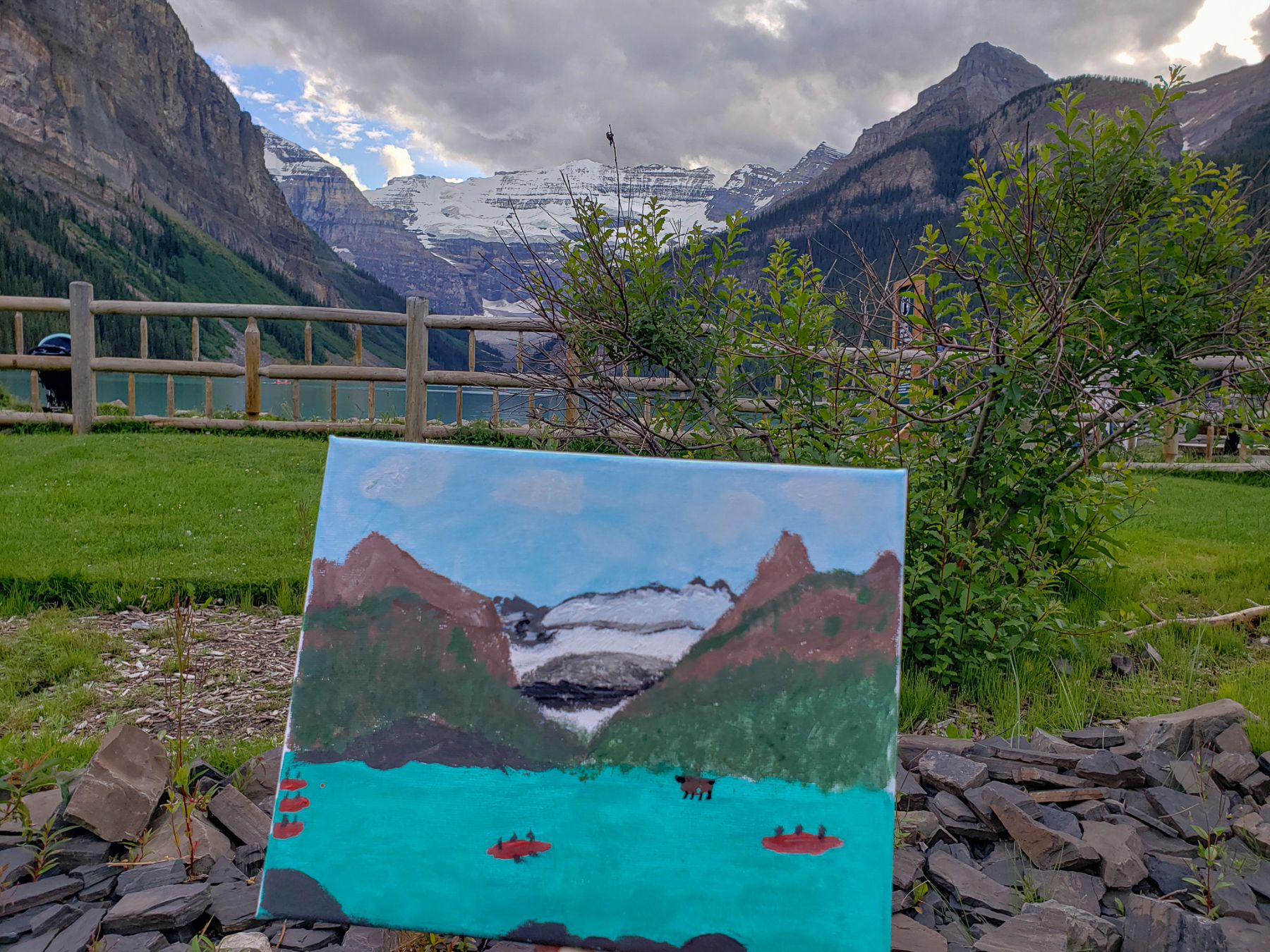 painting Lake Louise 