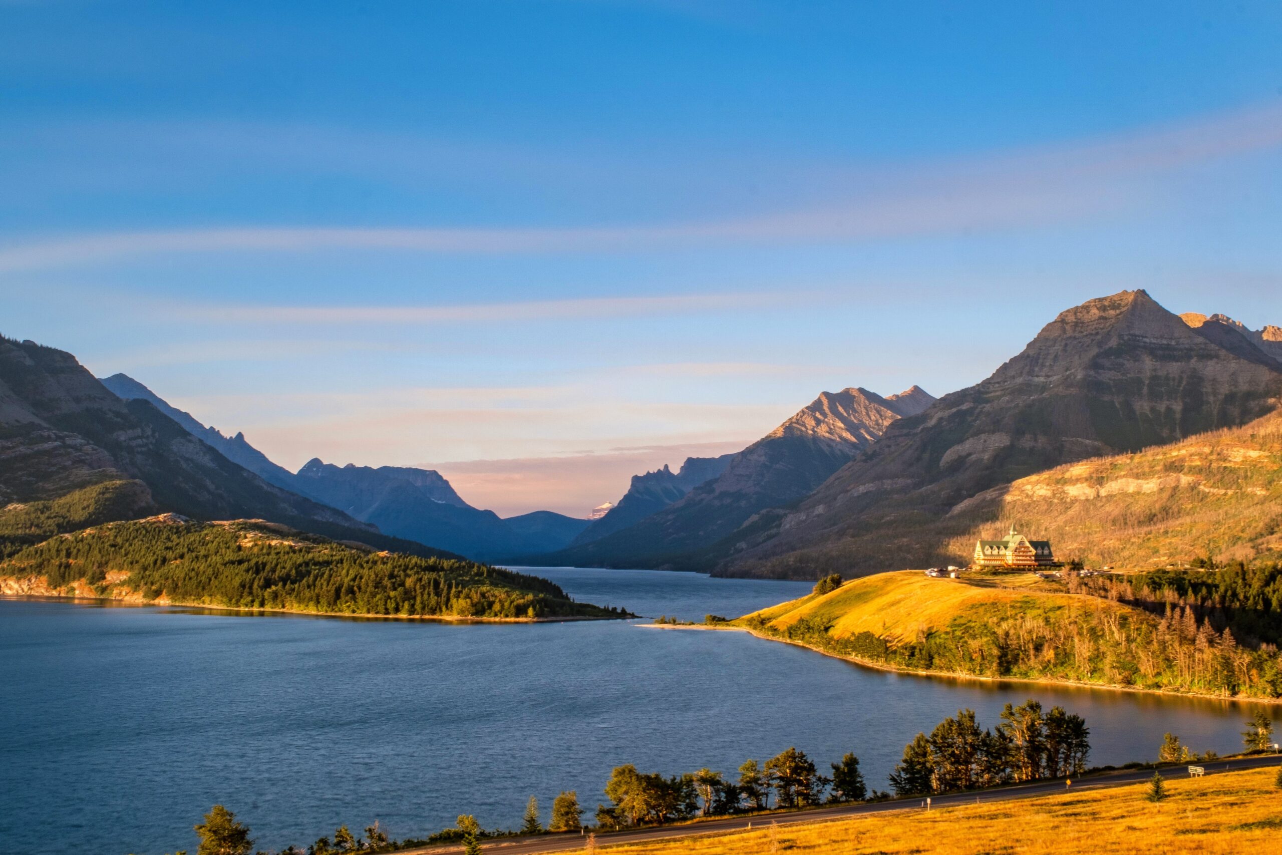 Sunrise On Waterton Lake With The Prince Of Wales Hotel