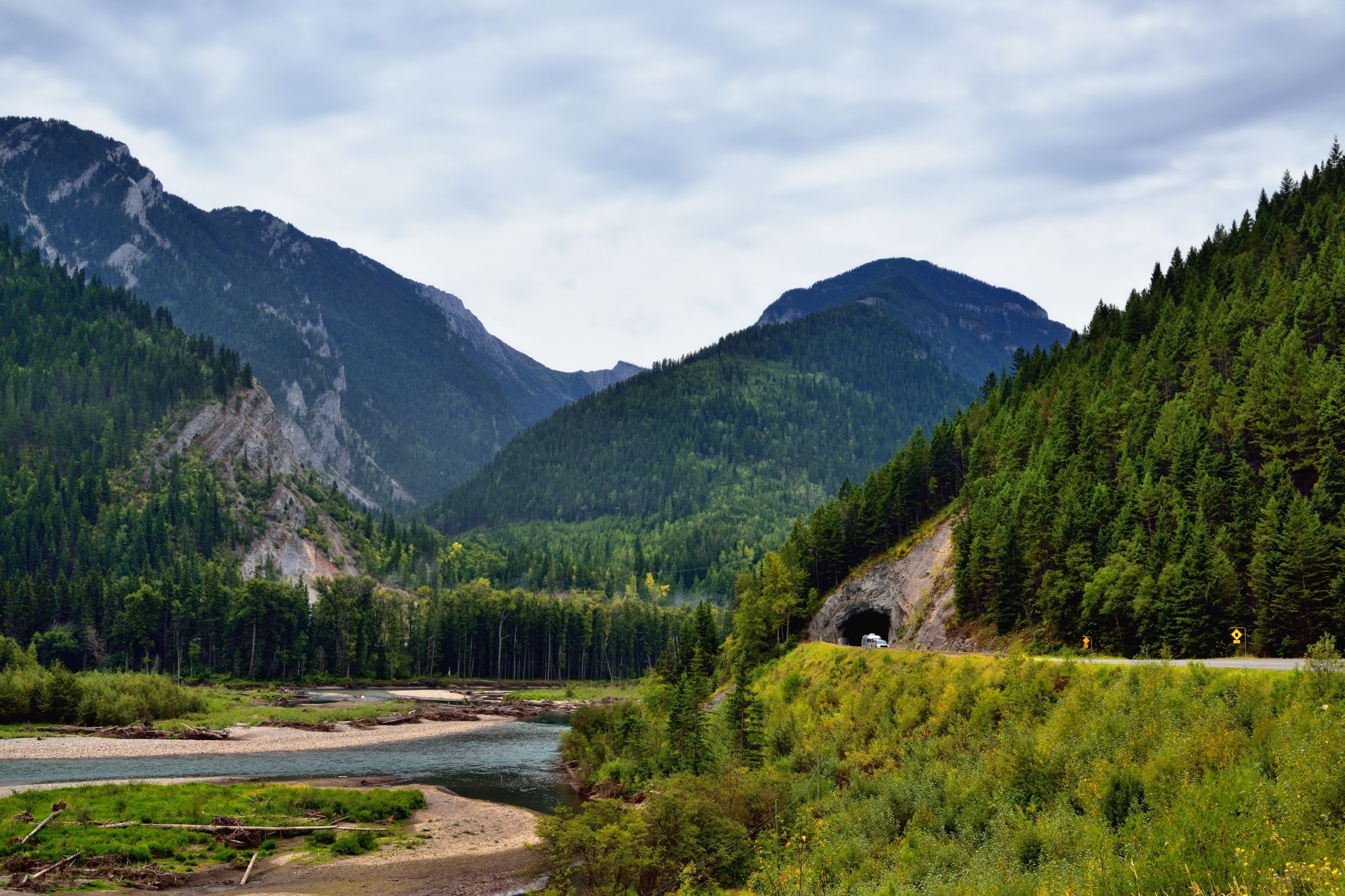 Road and Tunnel Near Fernie BC