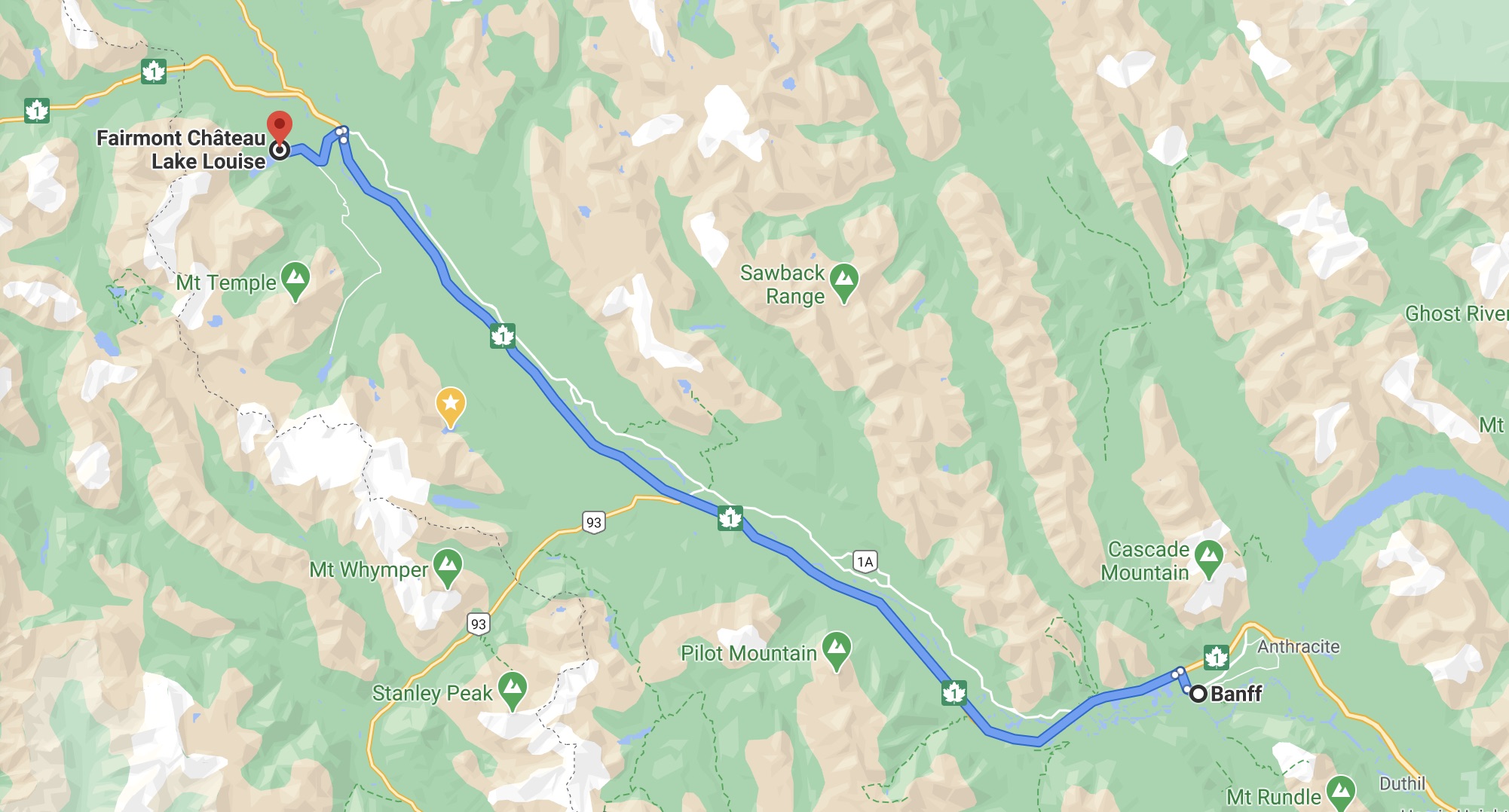 How Far is Lake Louise From Banff?