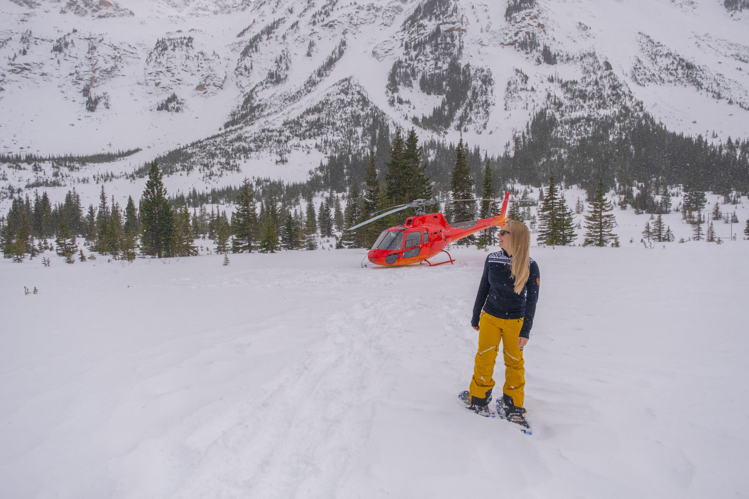 snowshoeing in winter