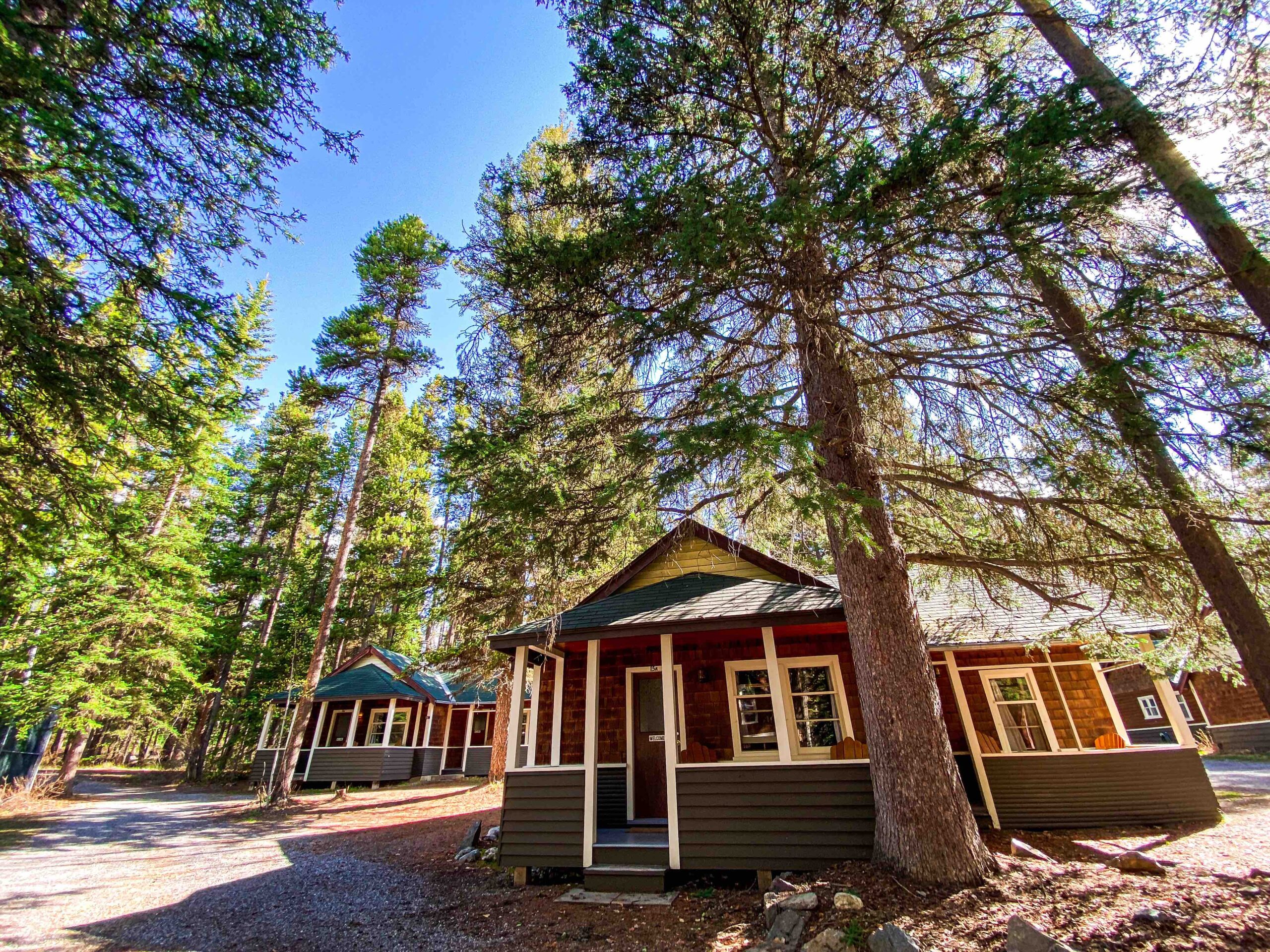 The cabin village of Johnston Canyon Lodge and Bungalows