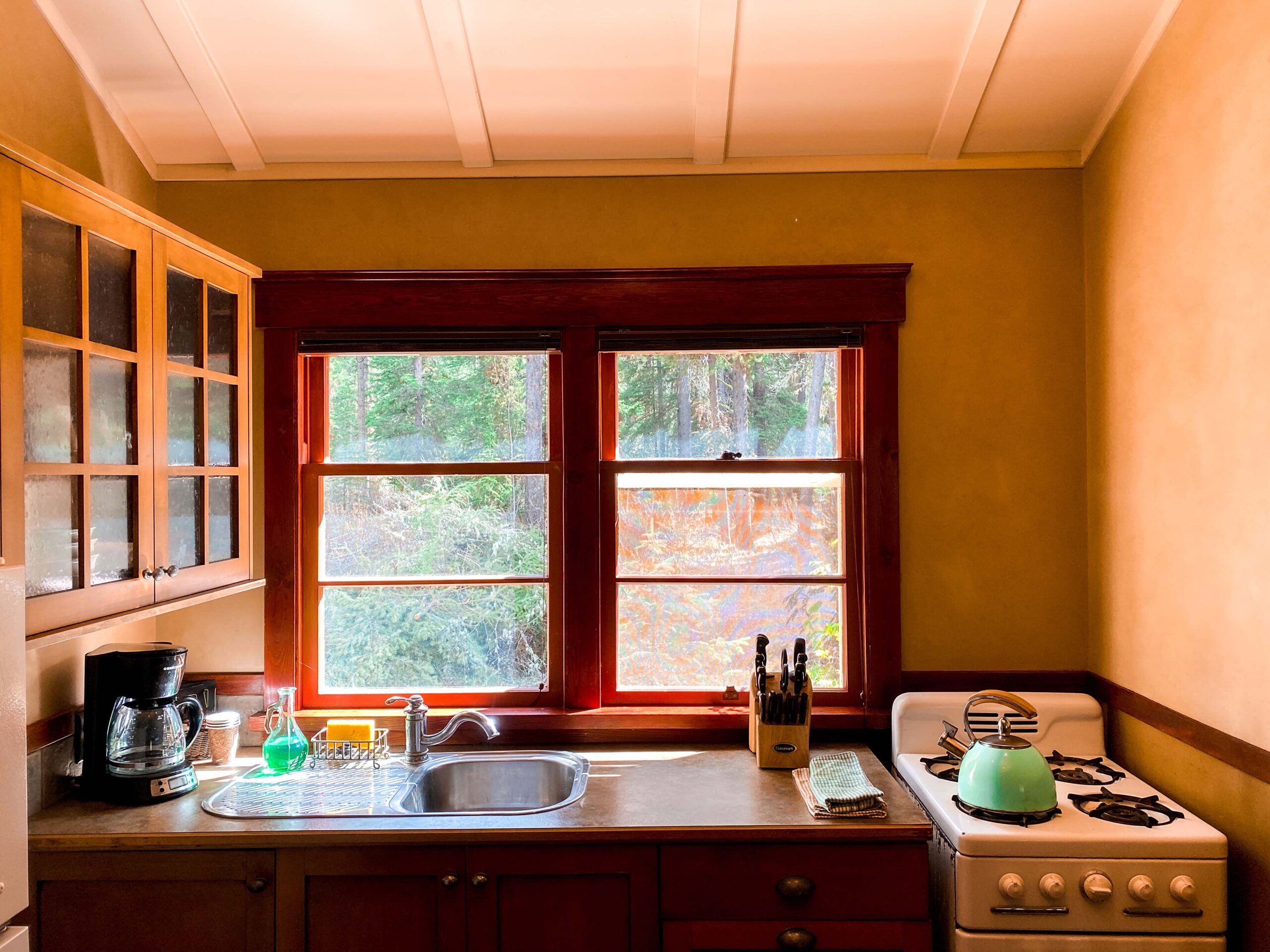 kitchen at  johnston canyon lodge