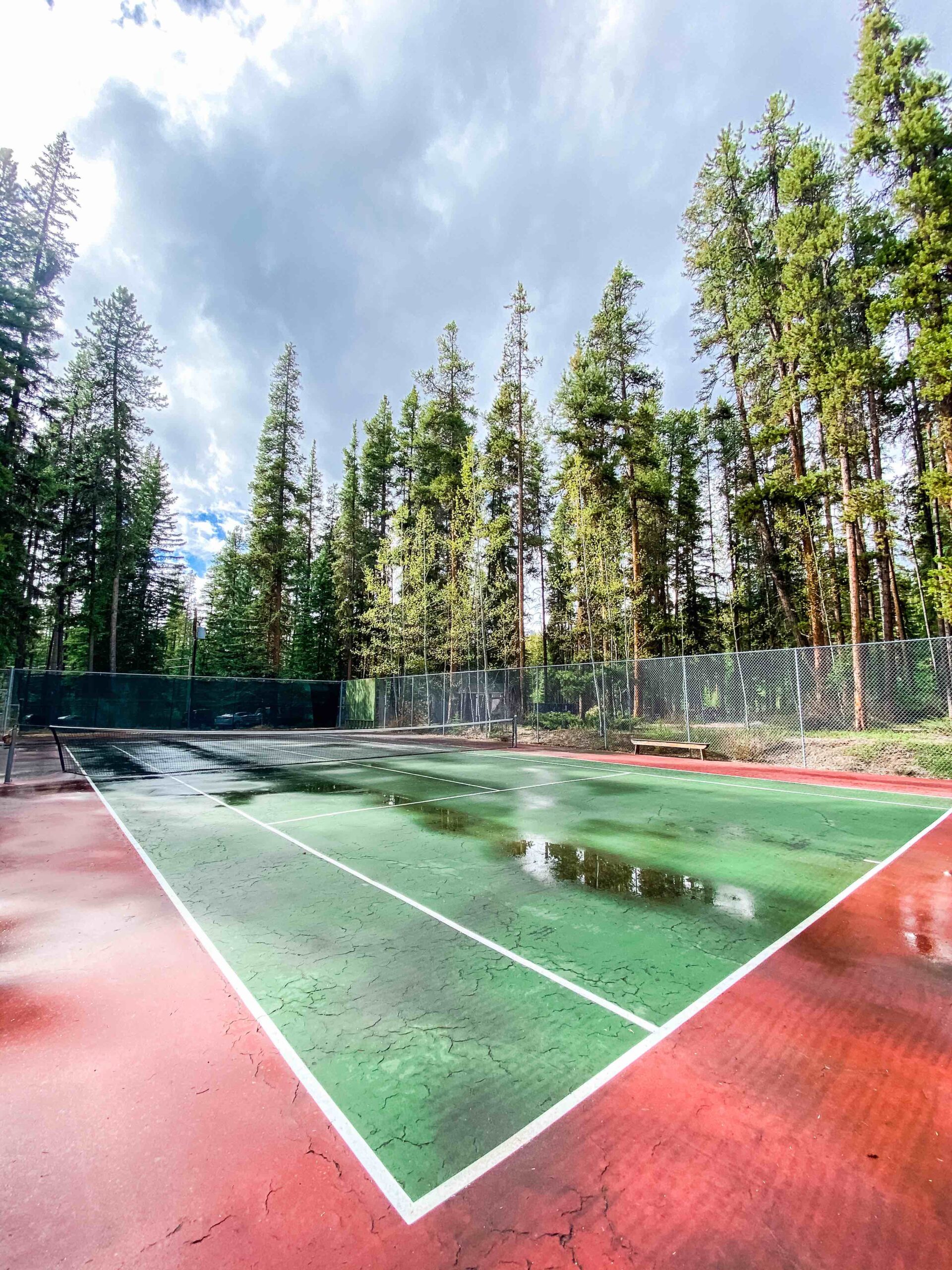 tennis courts at  johnston canyon lodge