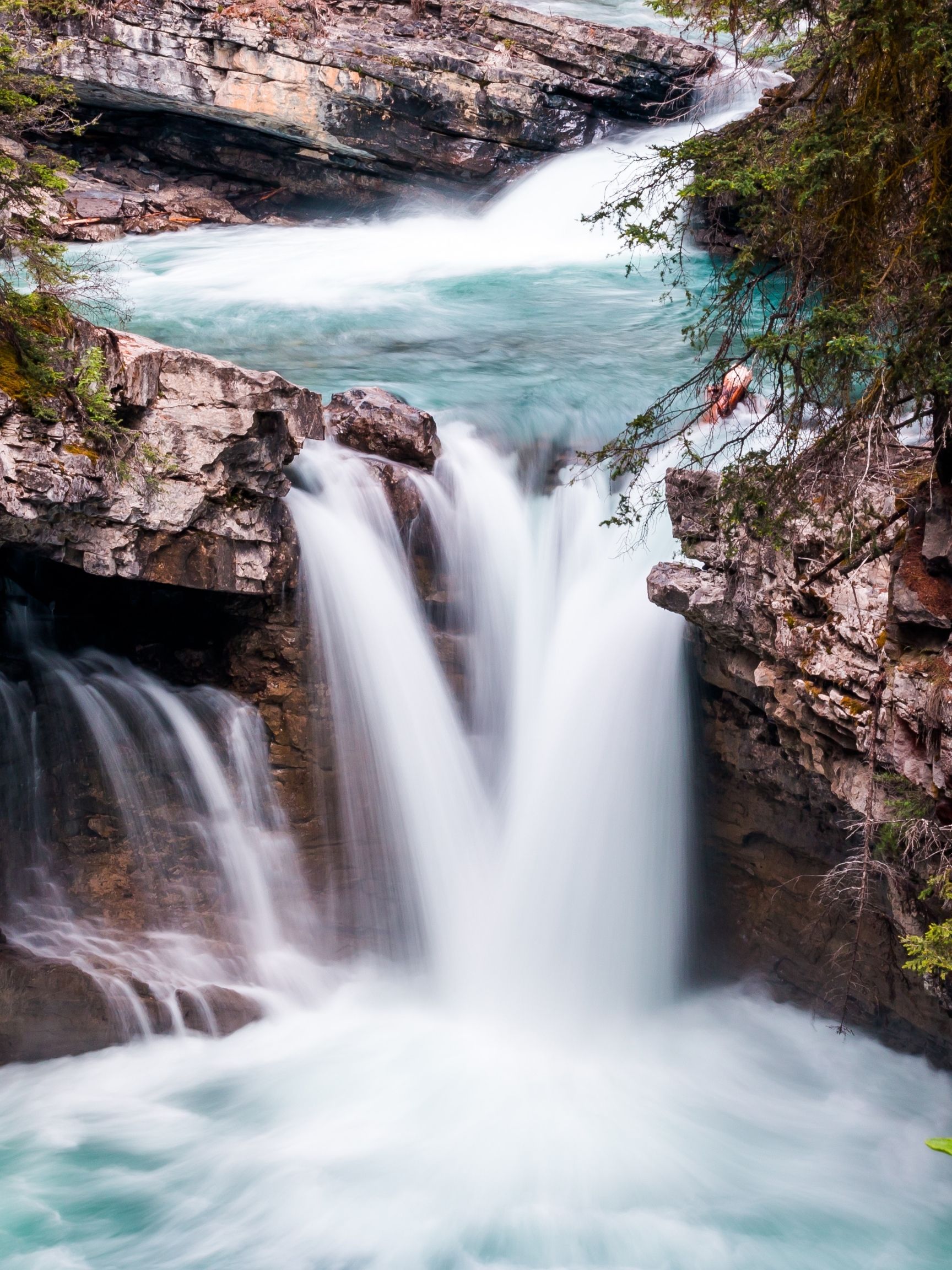 Long Exposure Of Johnston Canyon Falls