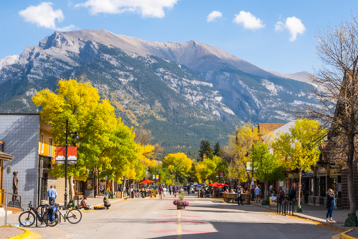 Grotto Mountain Over The Town Of Canmore