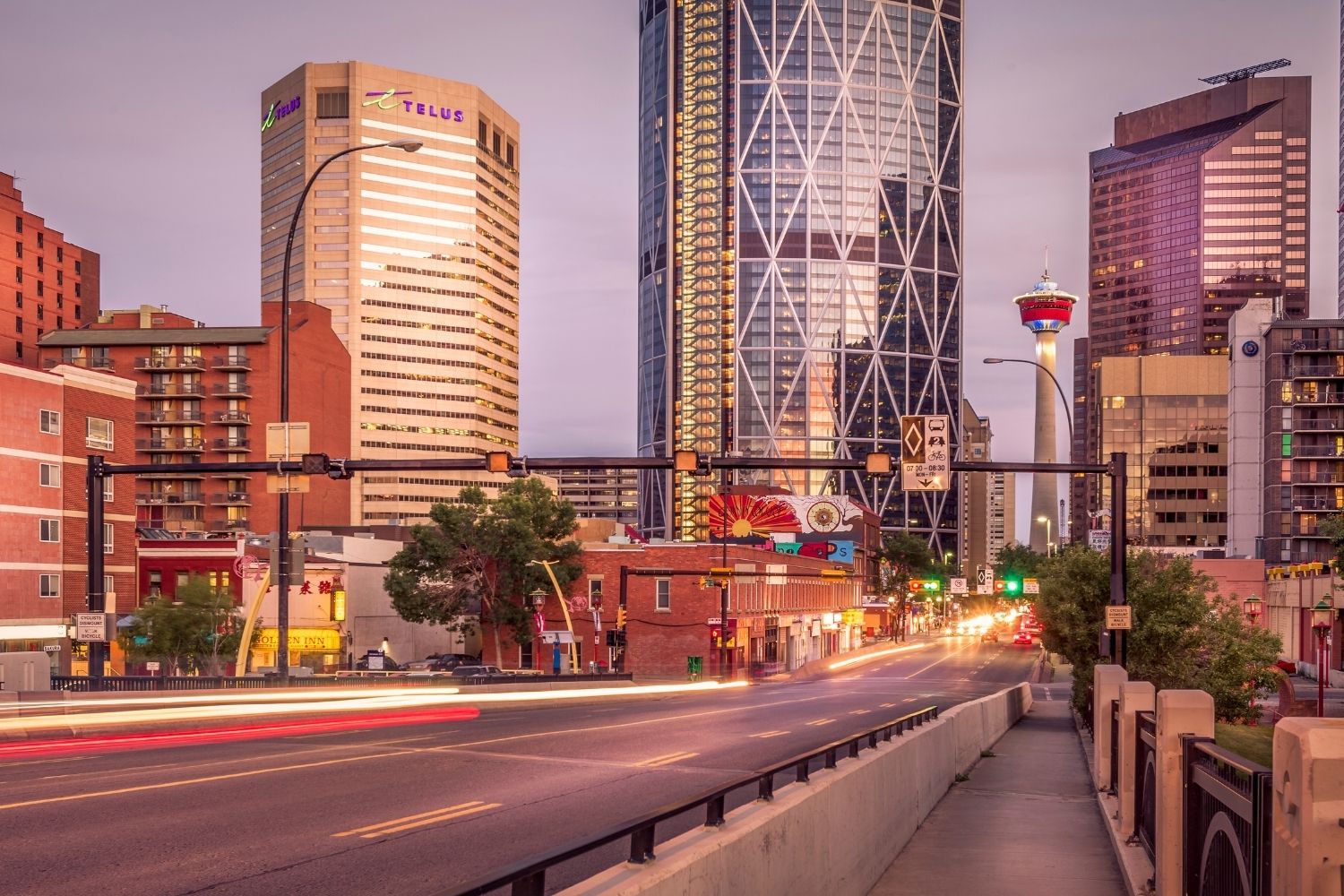 Downtown Calgary At Dusk