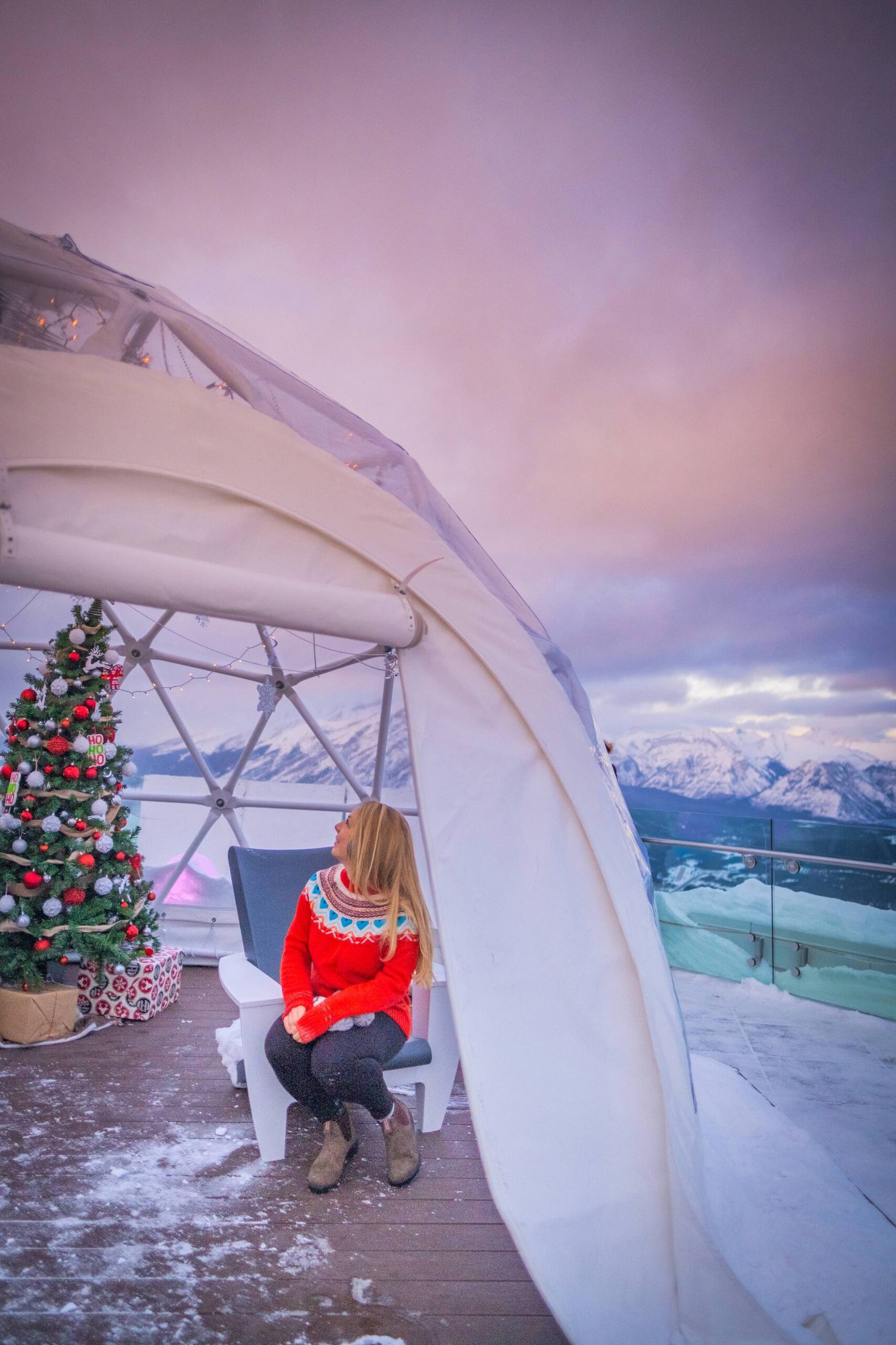 Took the Banff Gondola up during the Christmas Season
