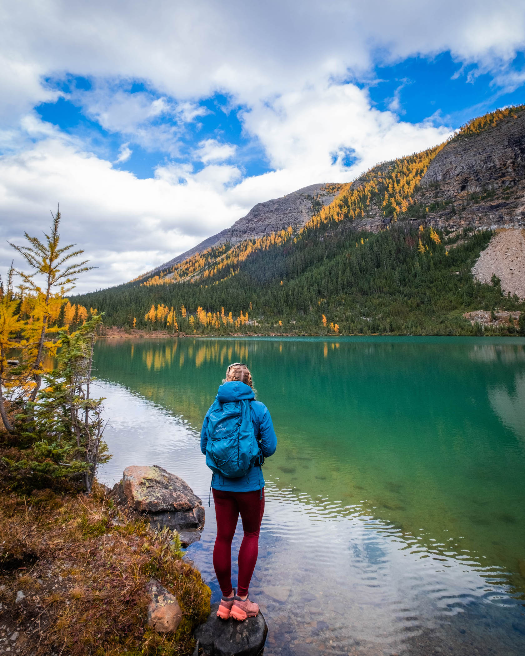 Natasha at Lake Annette near Lake Louise in the fall