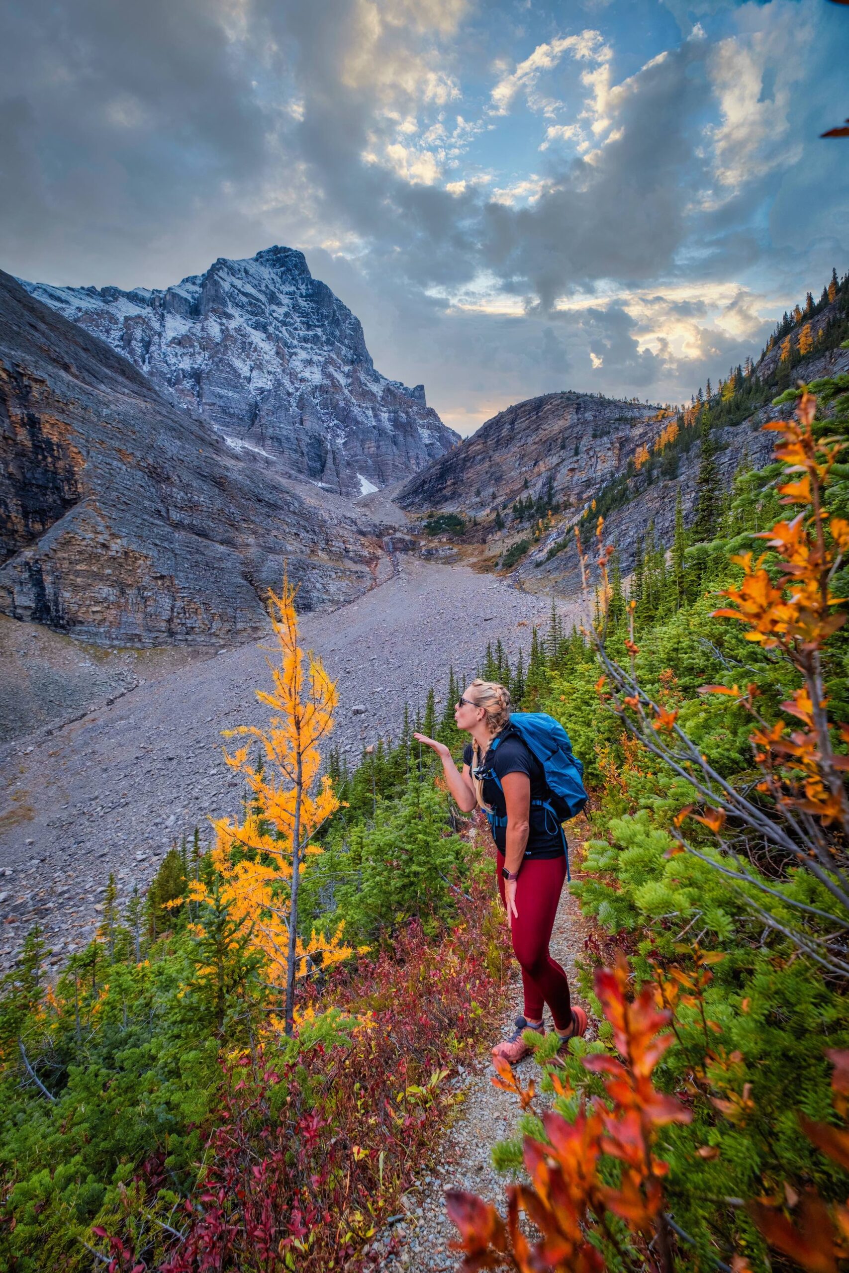 Natasha hiking Saddleback Pass