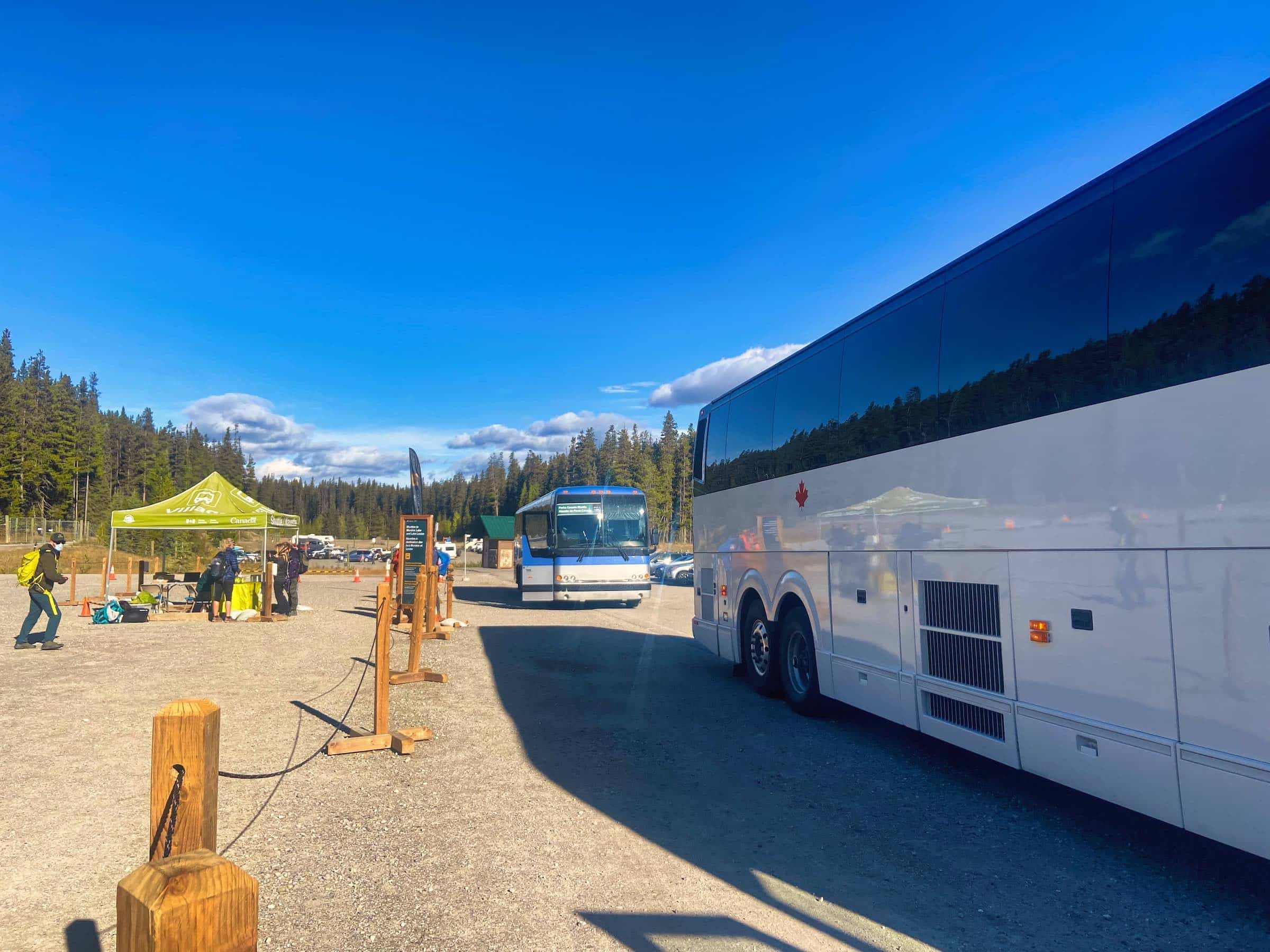 At the Lake Louise Park and Ride