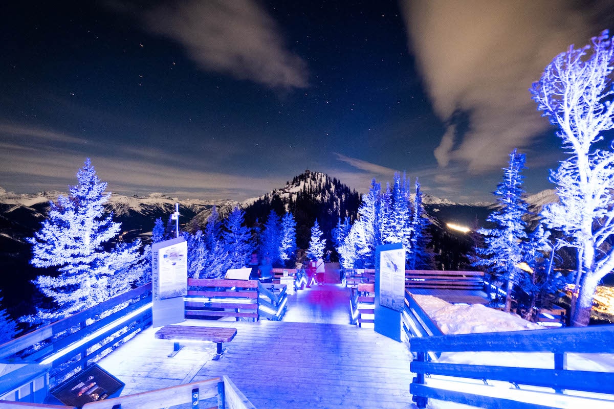 nightrise on the banff gondola