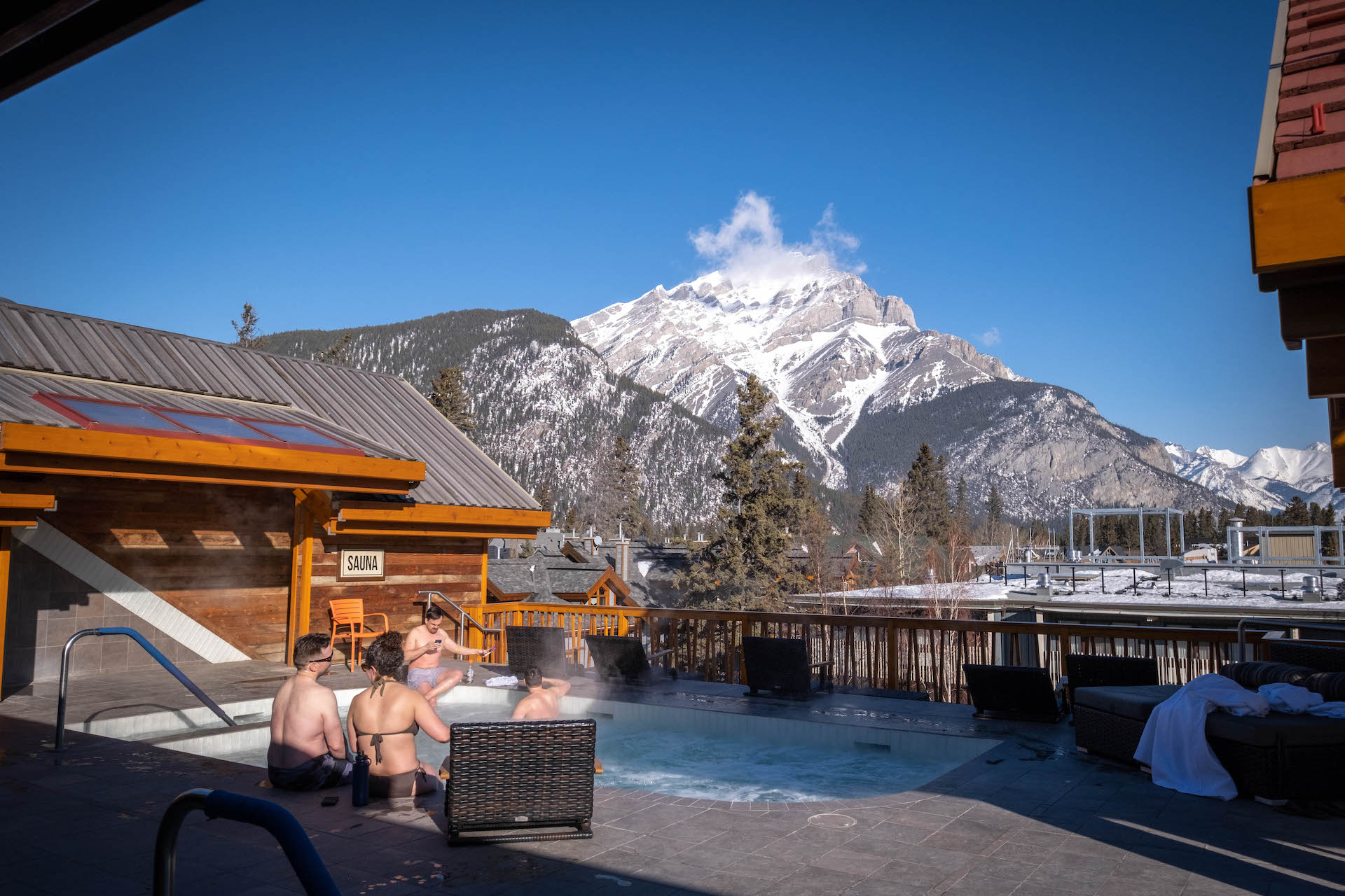The Moose Hotel in Banff hot tub