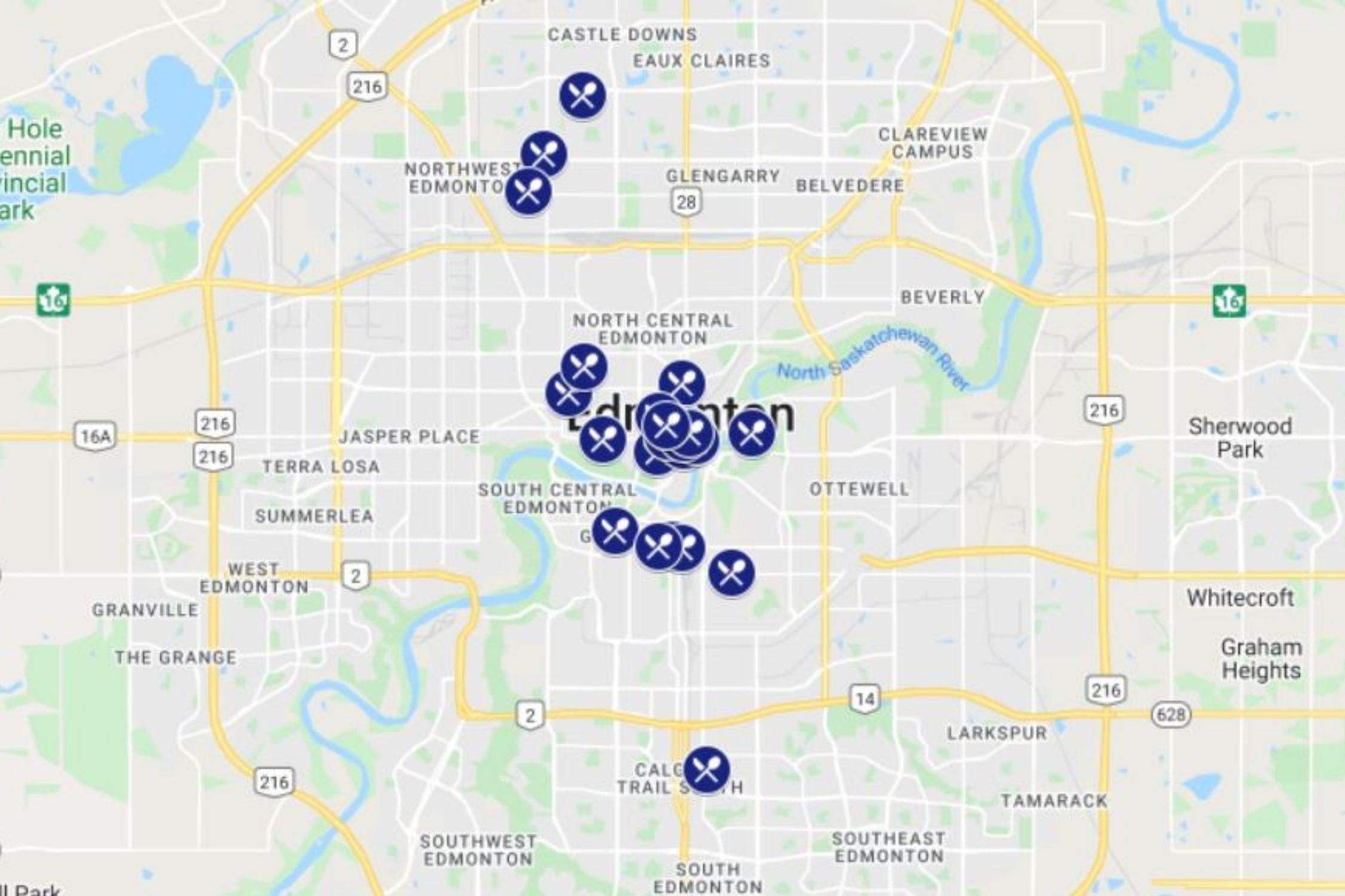 Best Edmonton Restaurants Map
