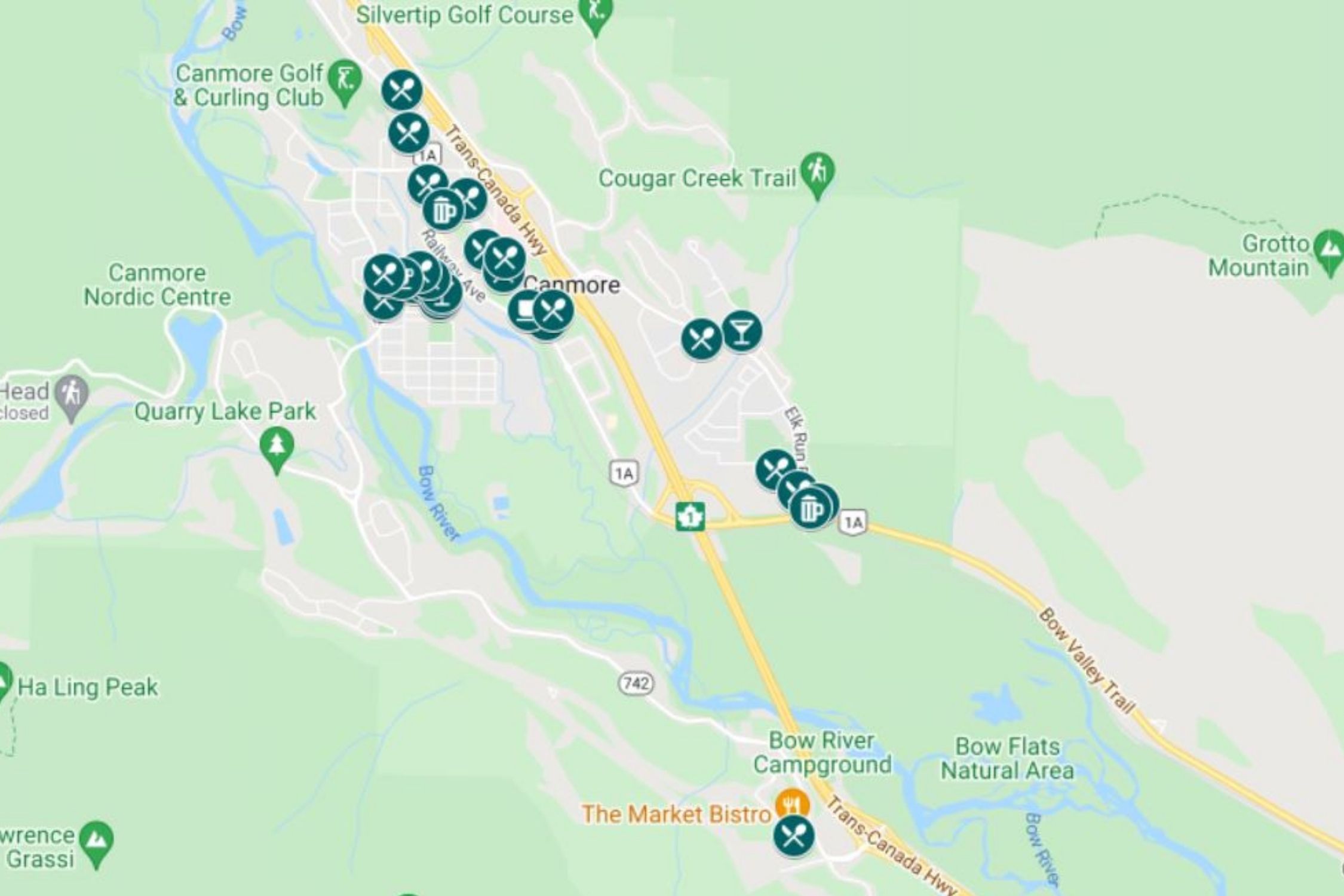 Canmore-Restaurants-Map