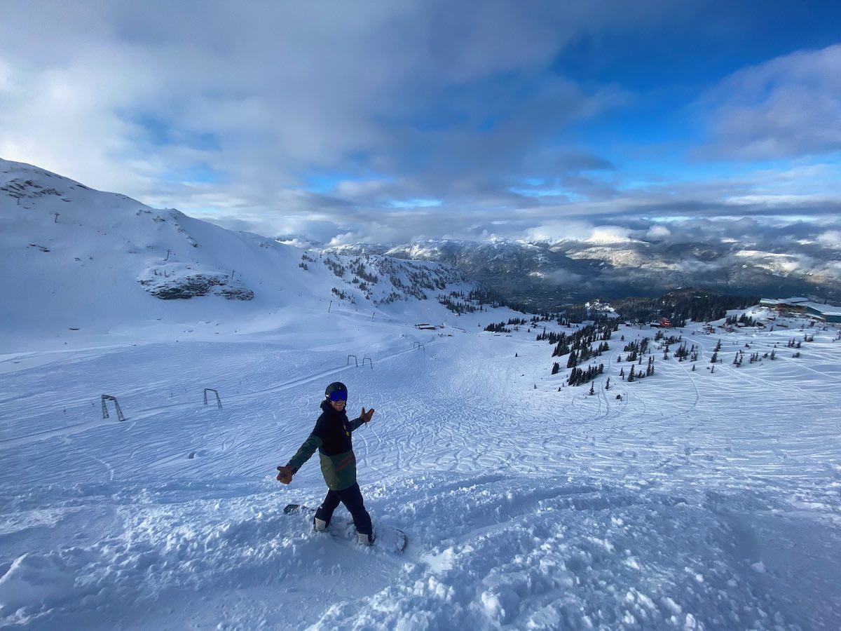 Cameron on a Powder day at Whistler!