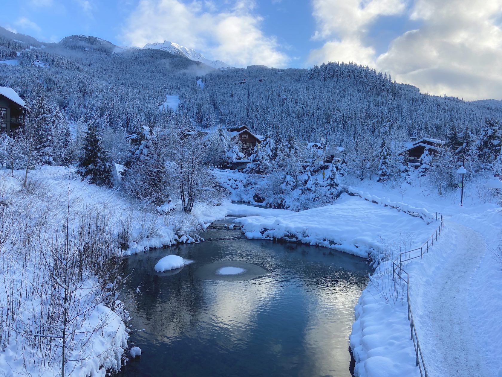 Walking the valley trail in Whistler in the winter