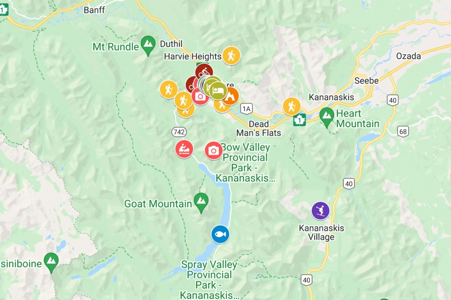things to do in canmore map