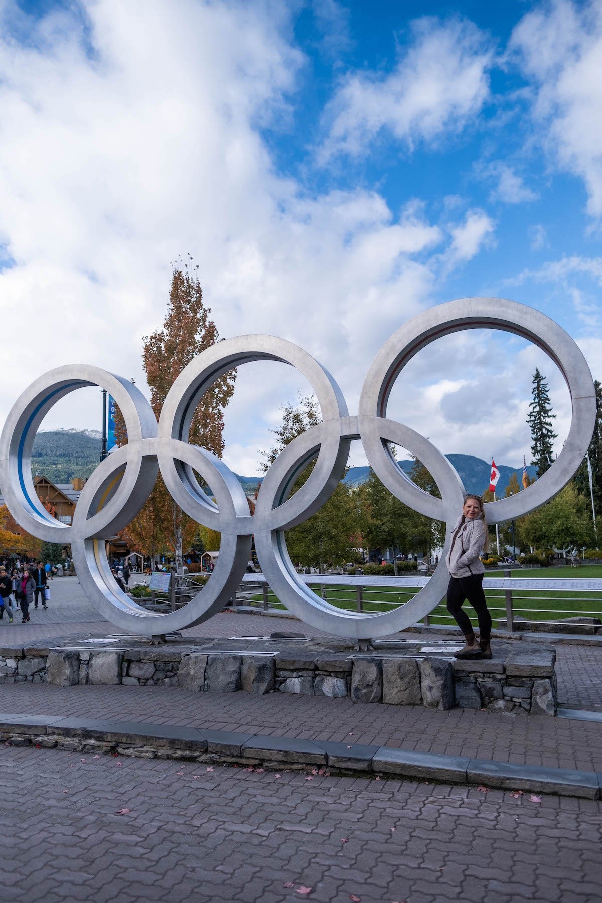 Natasha walking the Whistler village